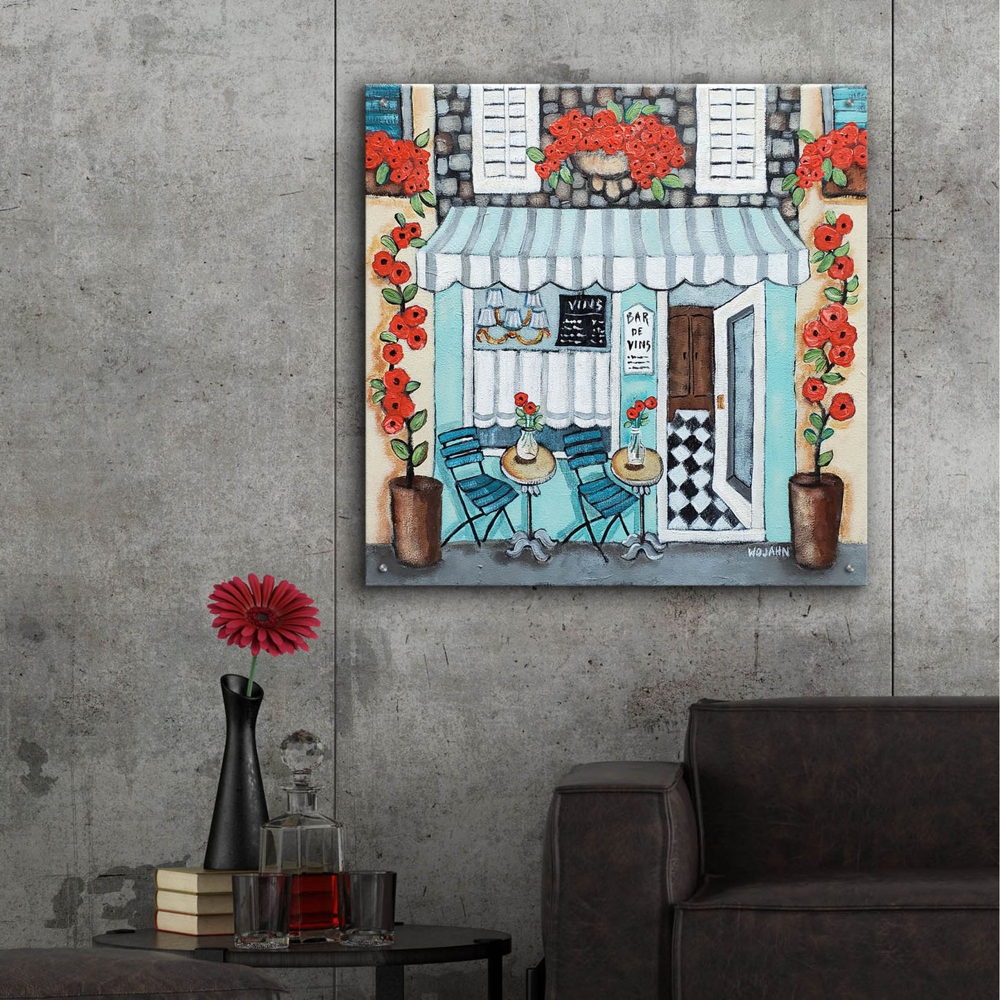 Epic Art 'Cafe Francase Hi Res' by Holly Wojhan, Acrylic Glass Wall Art,36x36