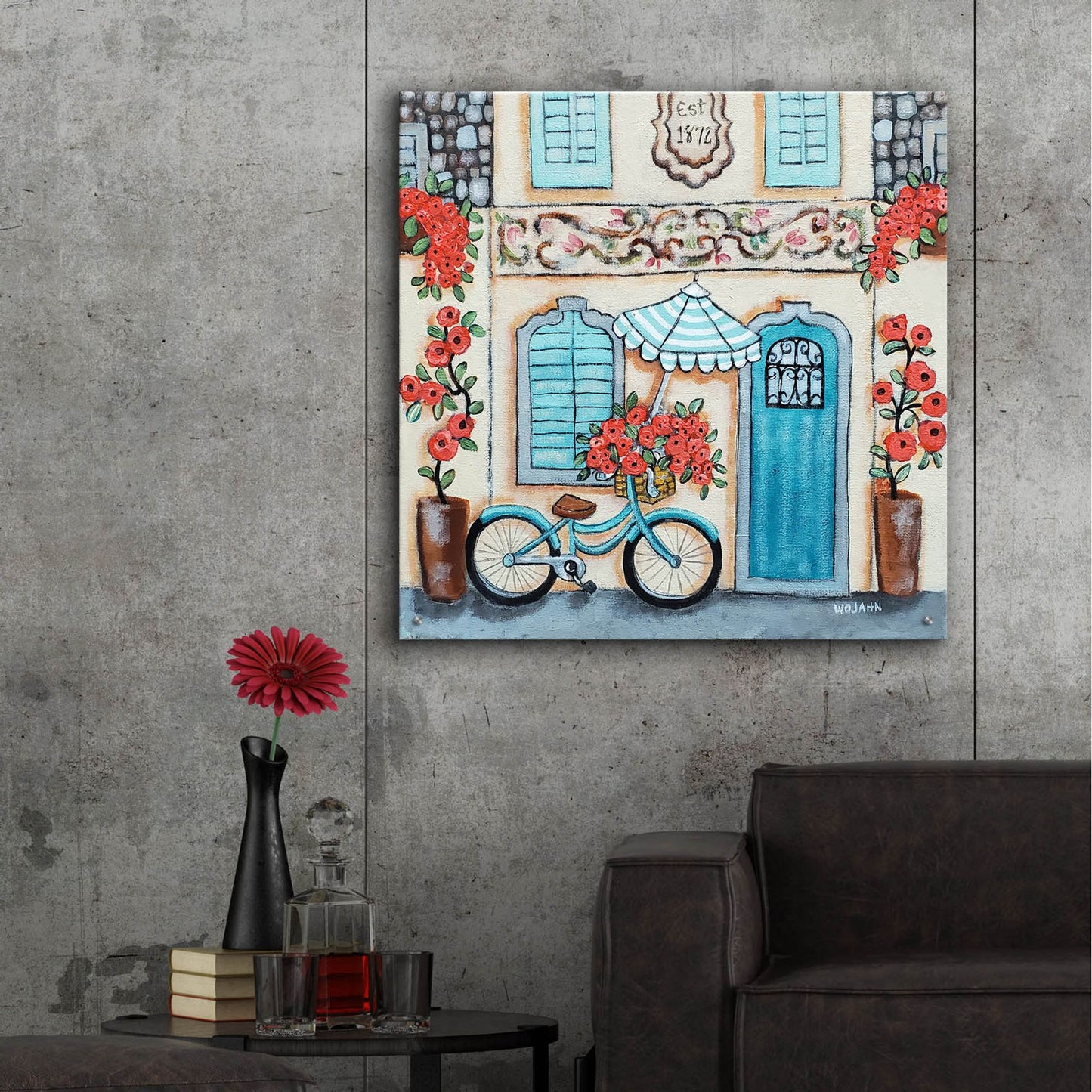 Epic Art 'Cafe Italia Hi Res' by Holly Wojhan, Acrylic Glass Wall Art,36x36