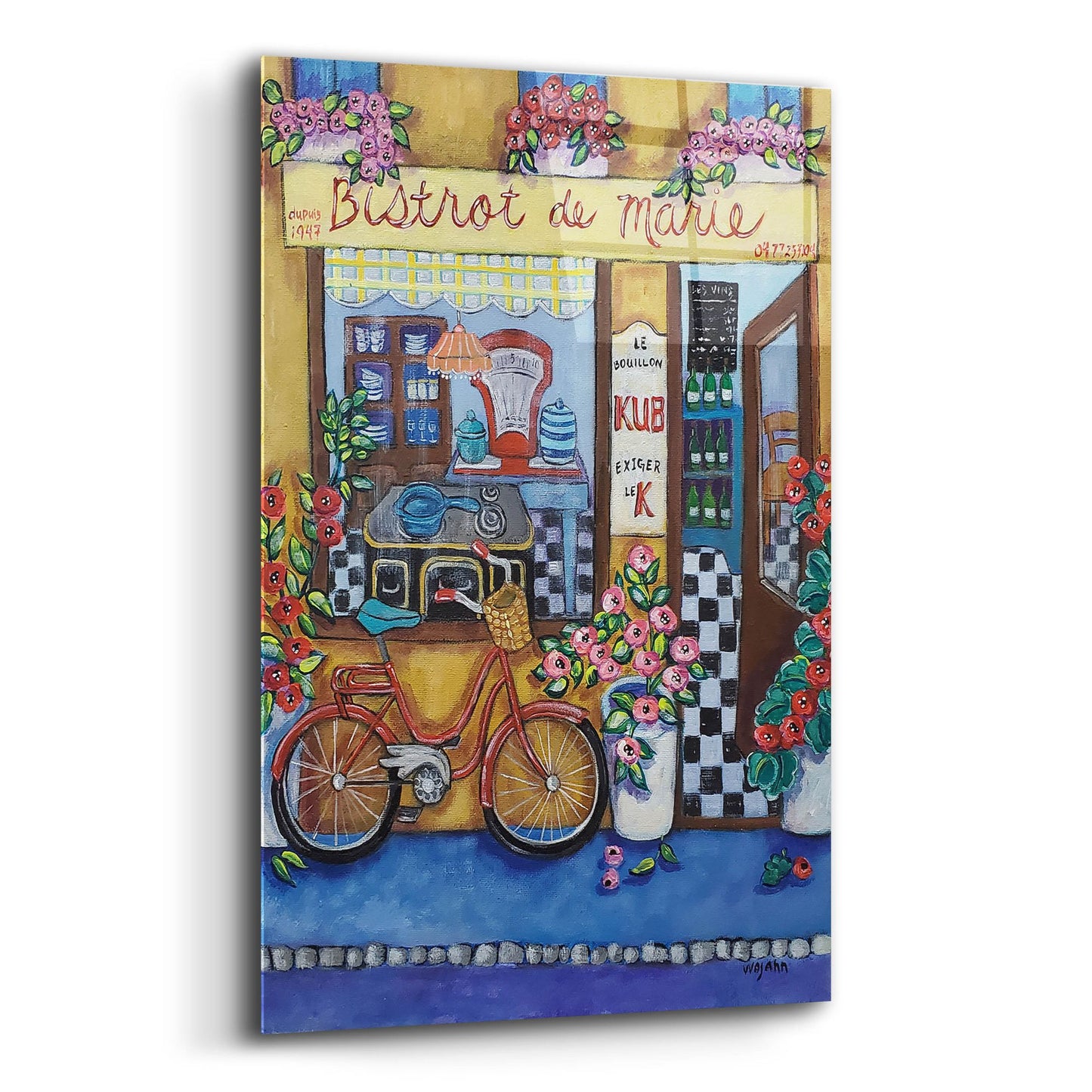 Epic Art 'Bistrot de Marie' by Holly Wojhan, Acrylic Glass Wall Art,12x16