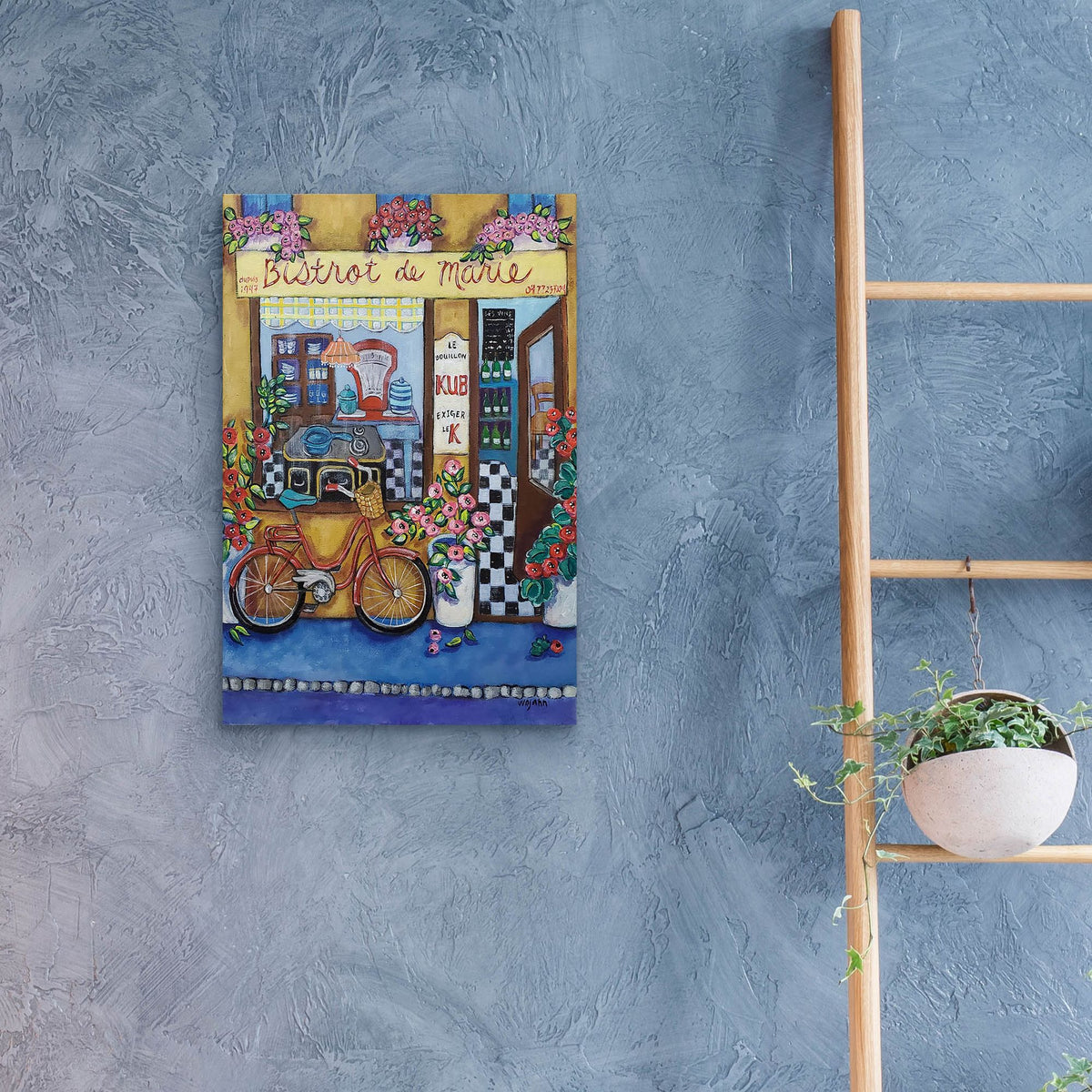 Epic Art 'Bistrot de Marie' by Holly Wojhan, Acrylic Glass Wall Art,16x24