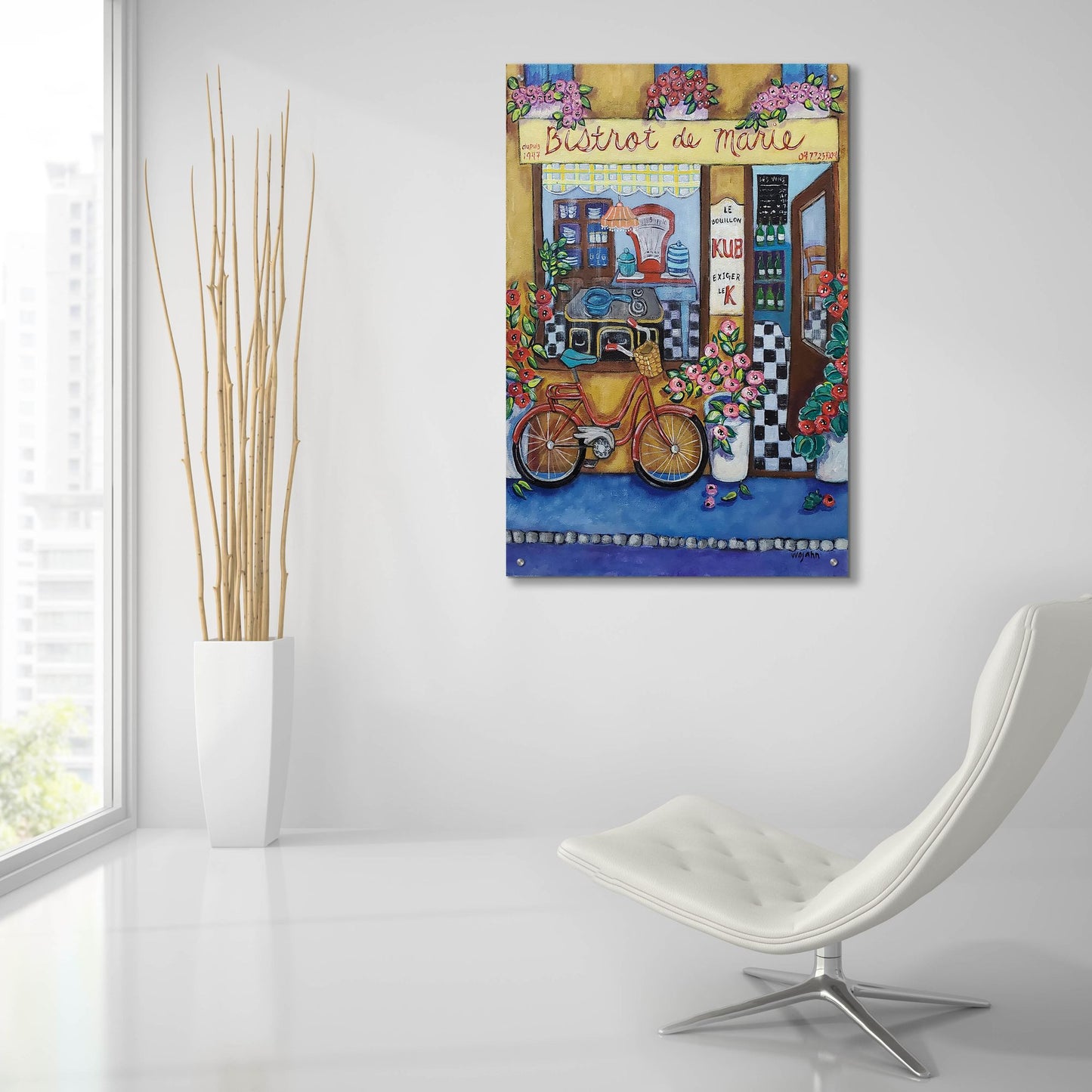 Epic Art 'Bistrot de Marie' by Holly Wojhan, Acrylic Glass Wall Art,24x36