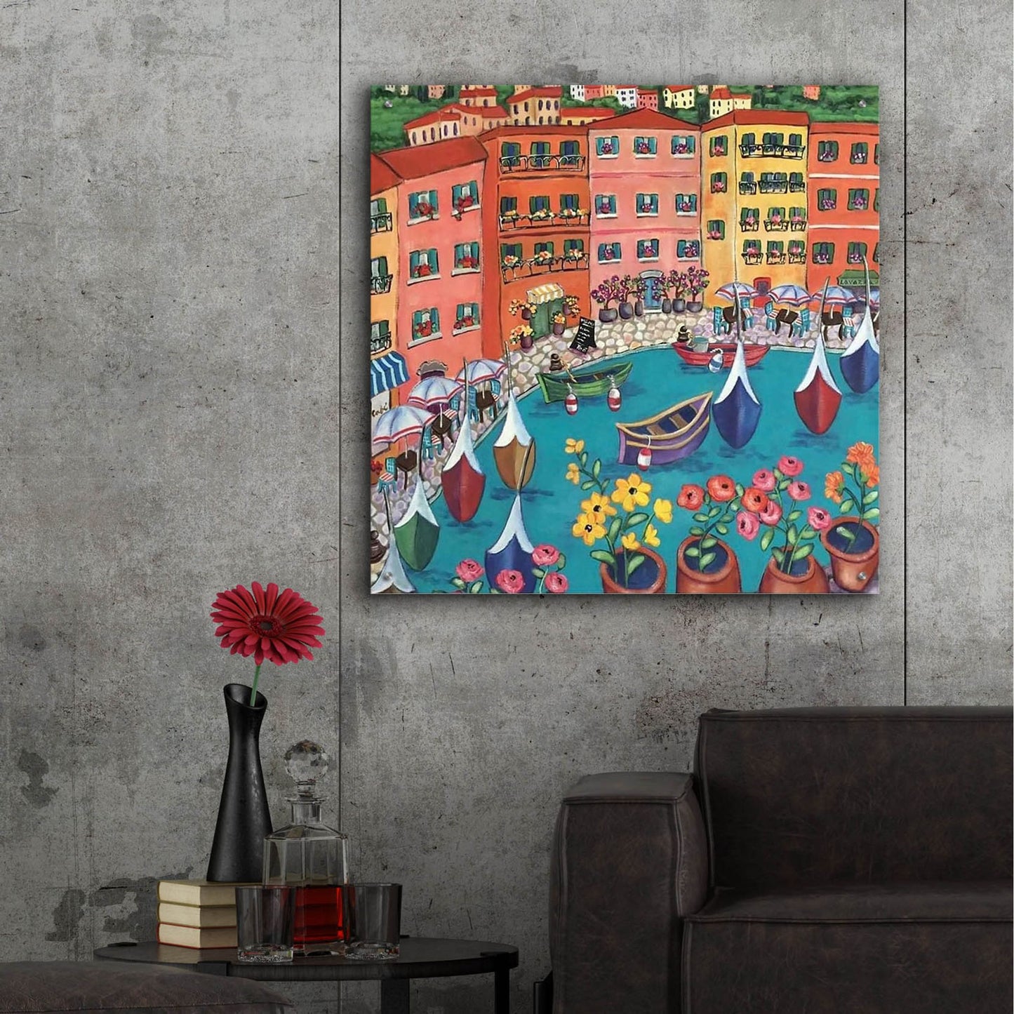 Epic Art 'Villefranche Sur Mer' by Holly Wojhan, Acrylic Glass Wall Art,36x36