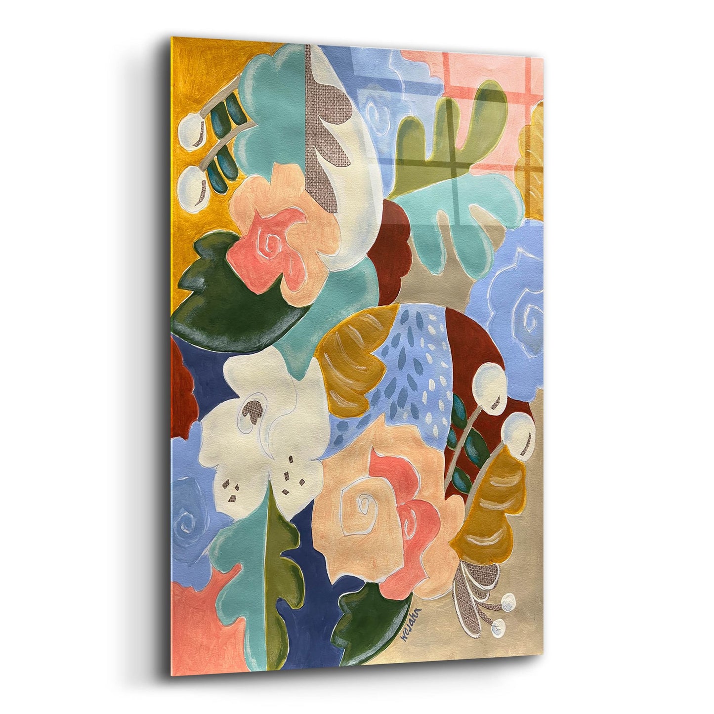 Epic Art 'Melange of Flowers' by Holly Wojhan, Acrylic Glass Wall Art,12x16