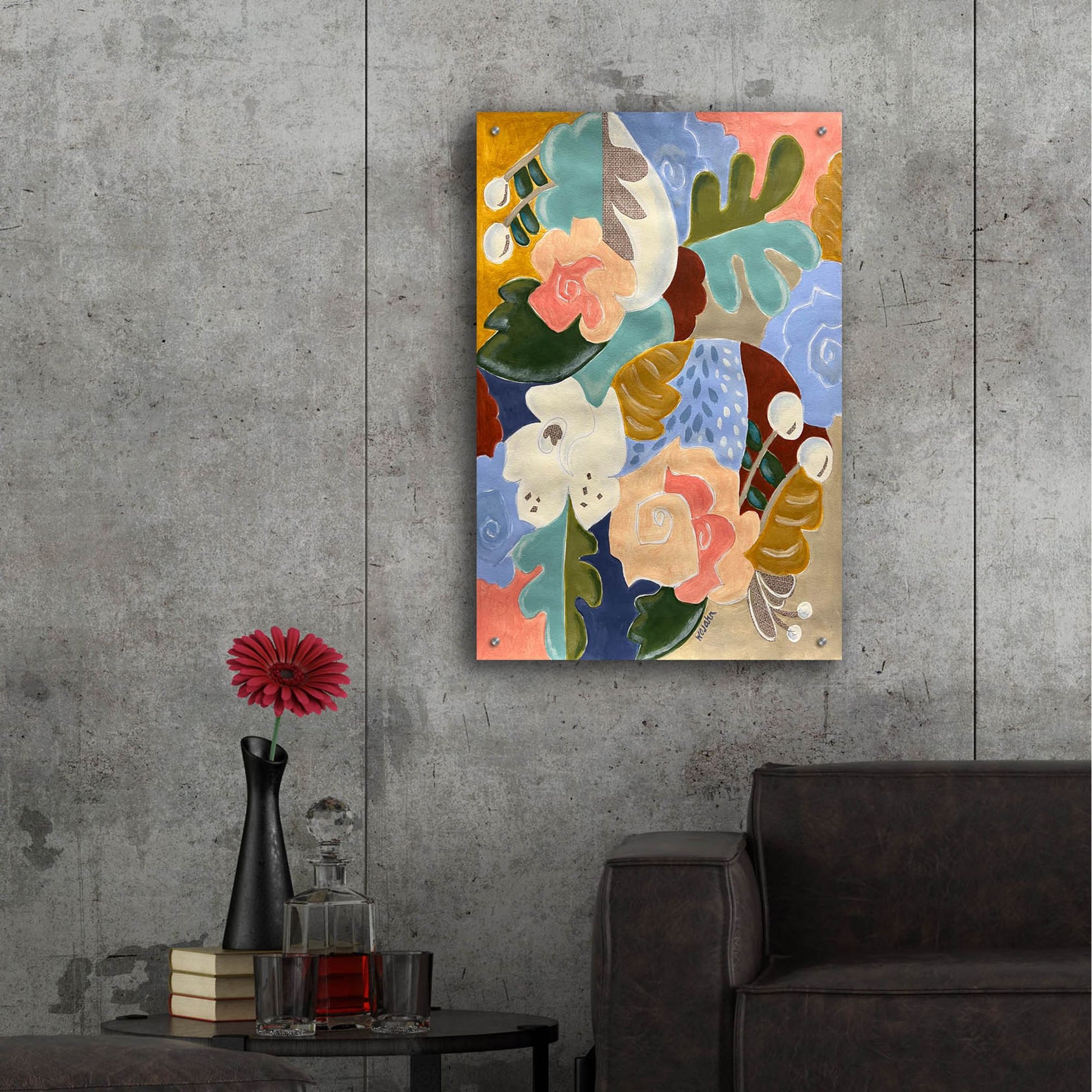 Epic Art 'Melange of Flowers' by Holly Wojhan, Acrylic Glass Wall Art,24x36