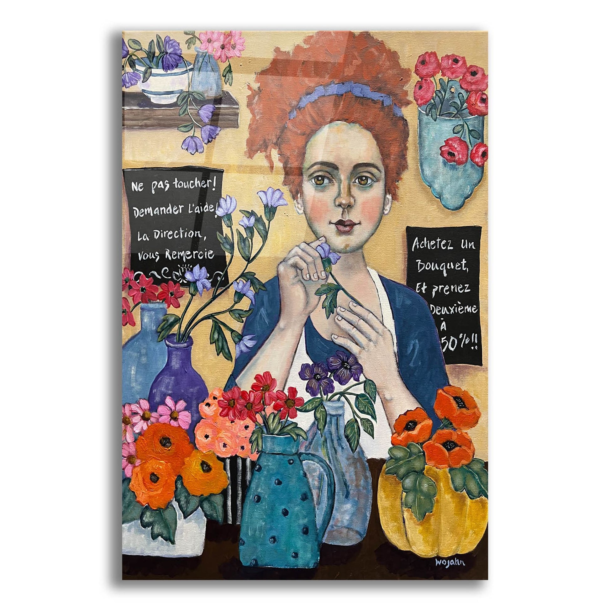 Epic Art 'Le Joie de Travail' by Holly Wojhan, Acrylic Glass Wall Art,12x16