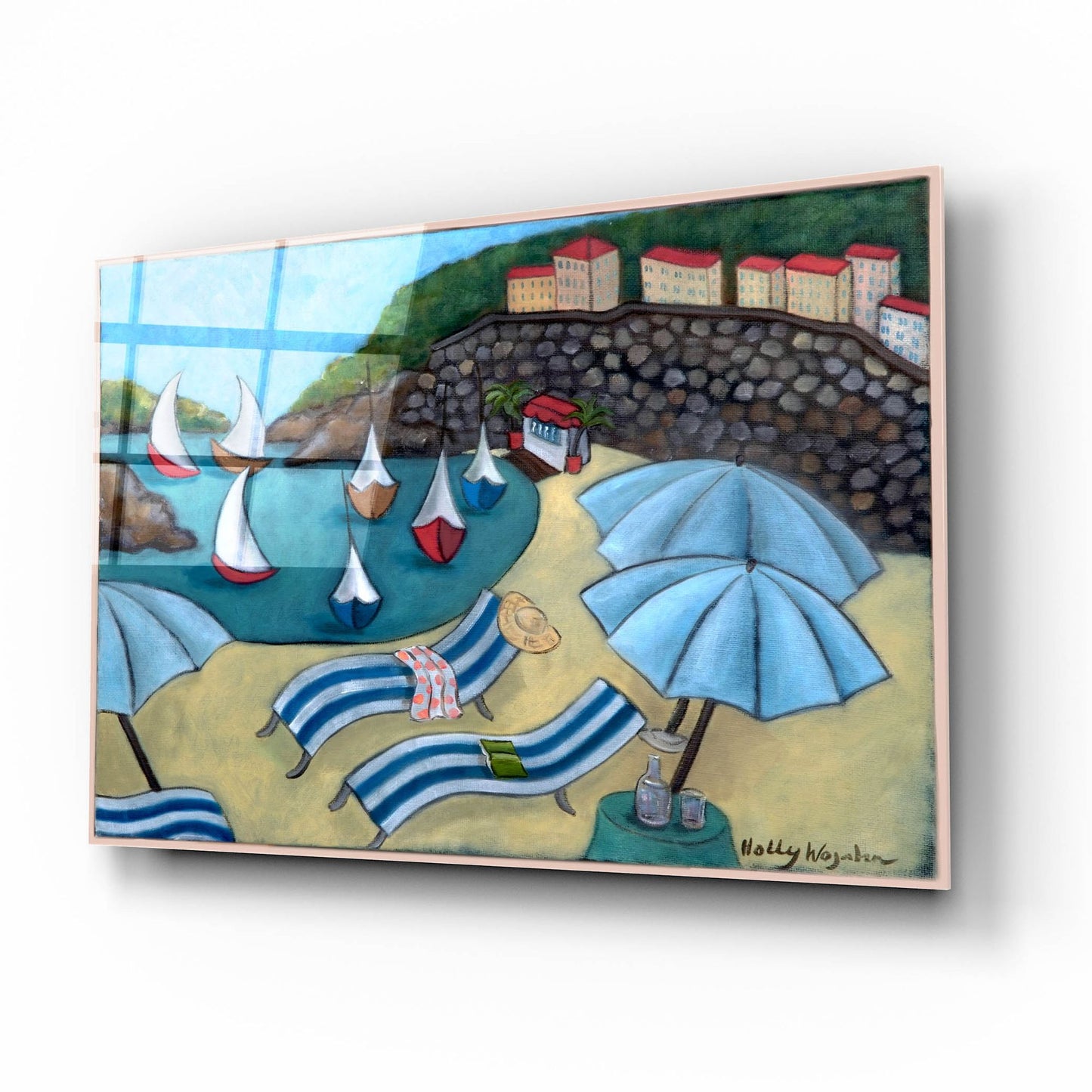 Epic Art 'Under the Umbrellas' by Holly Wojhan, Acrylic Glass Wall Art,16x12