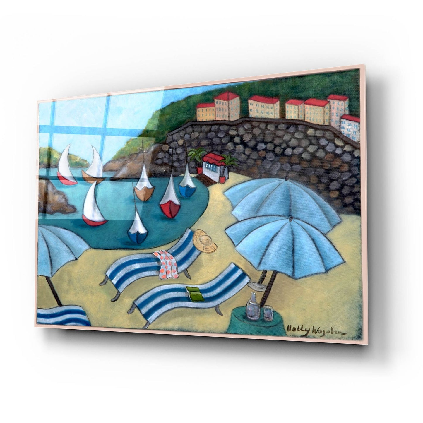 Epic Art 'Under the Umbrellas' by Holly Wojhan, Acrylic Glass Wall Art,24x16