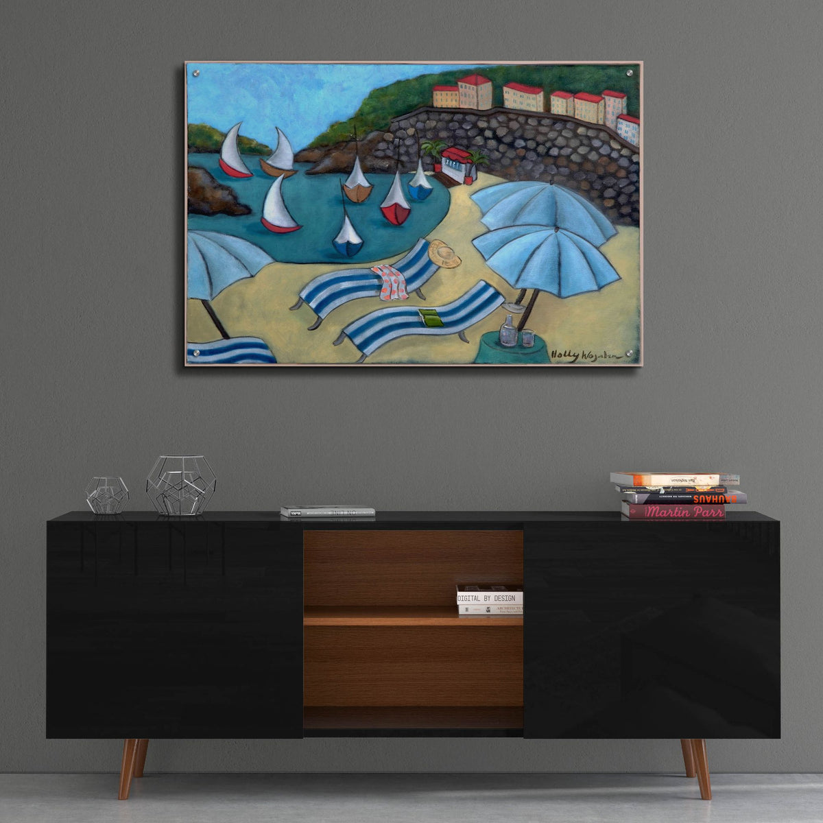 Epic Art 'Under the Umbrellas' by Holly Wojhan, Acrylic Glass Wall Art,36x24