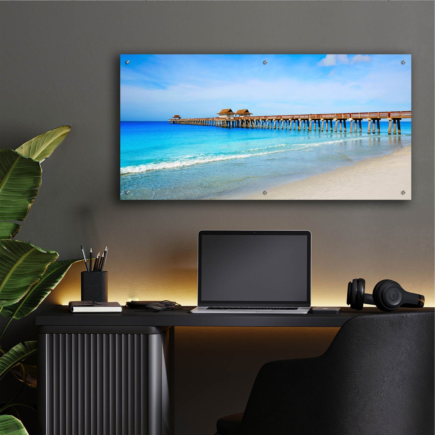 Epic Art 'Naples Florida Pier' by Epic Portfolio, Acrylic Glass Wall Art,48x24