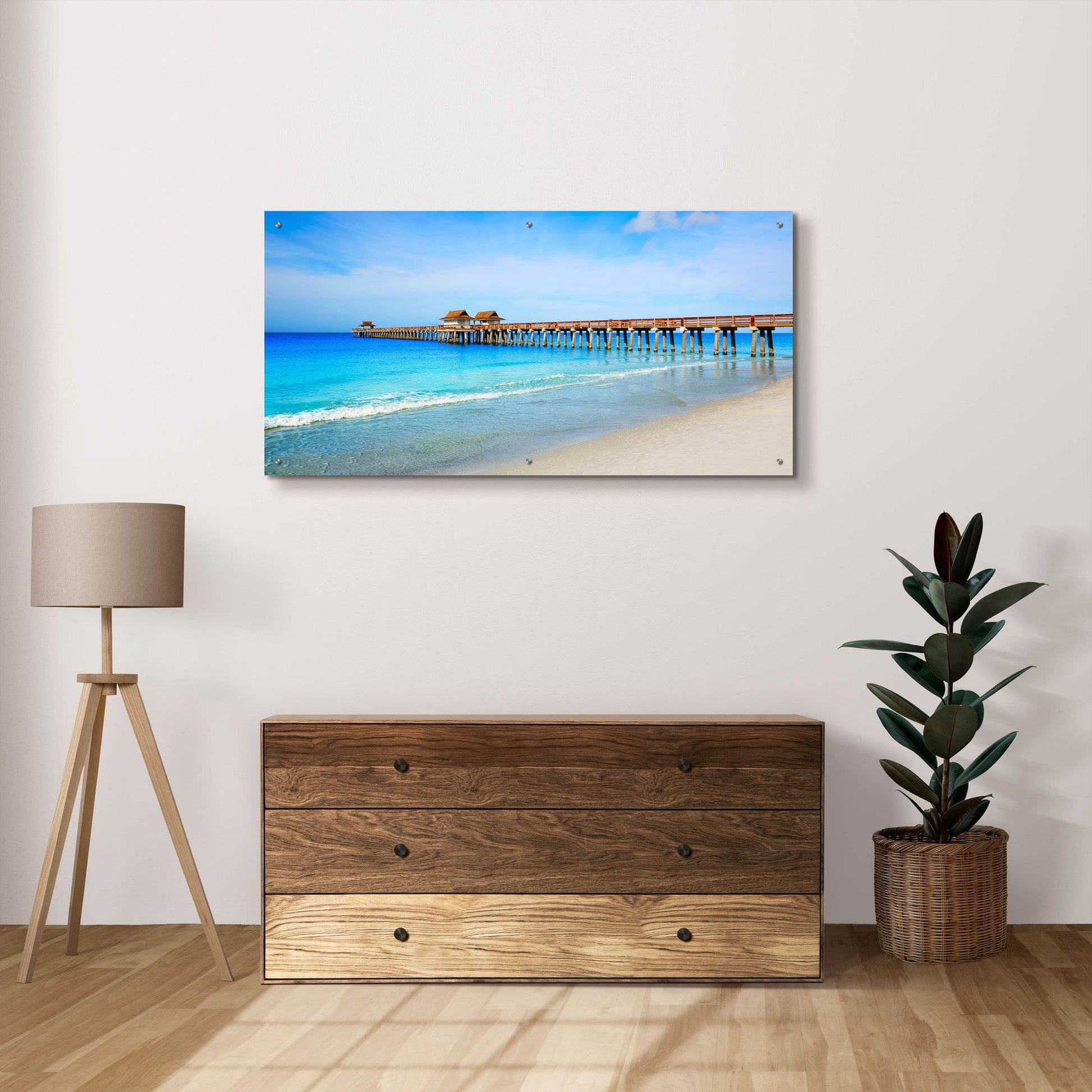 Epic Art 'Naples Florida Pier' by Epic Portfolio, Acrylic Glass Wall Art,48x24