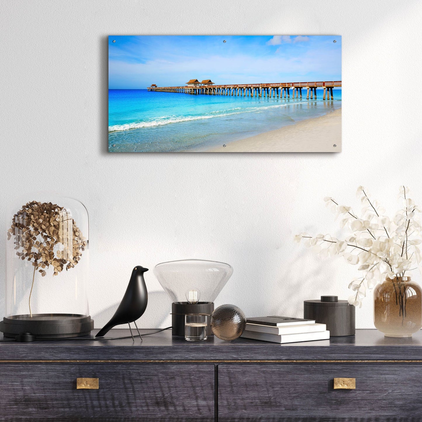 Epic Art 'Naples Florida Pier' by Epic Portfolio, Acrylic Glass Wall Art,48x24