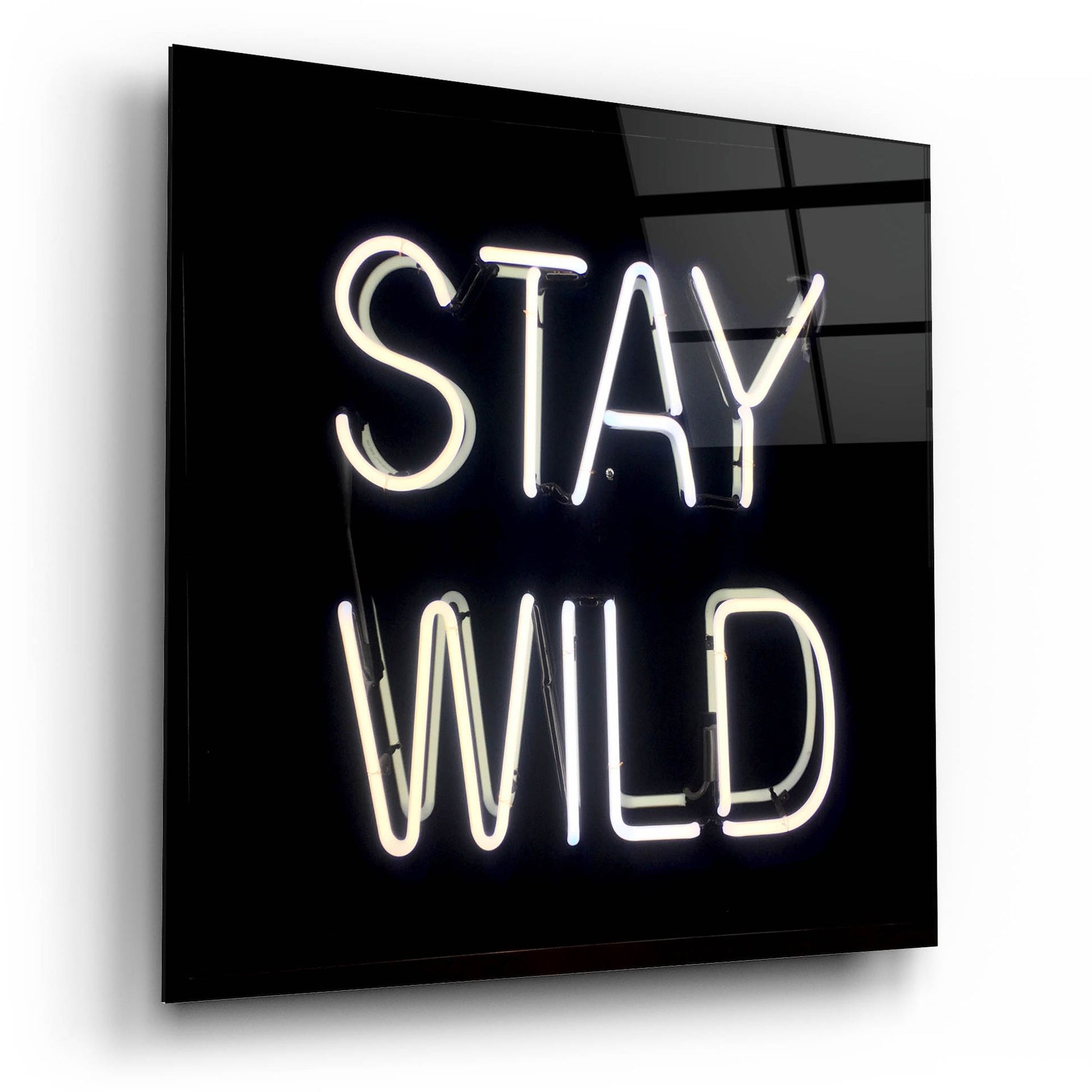 Epic Art 'Stay Wild In Neon White' by Epic Portfolio, Acrylic Glass Wall Art,12x12