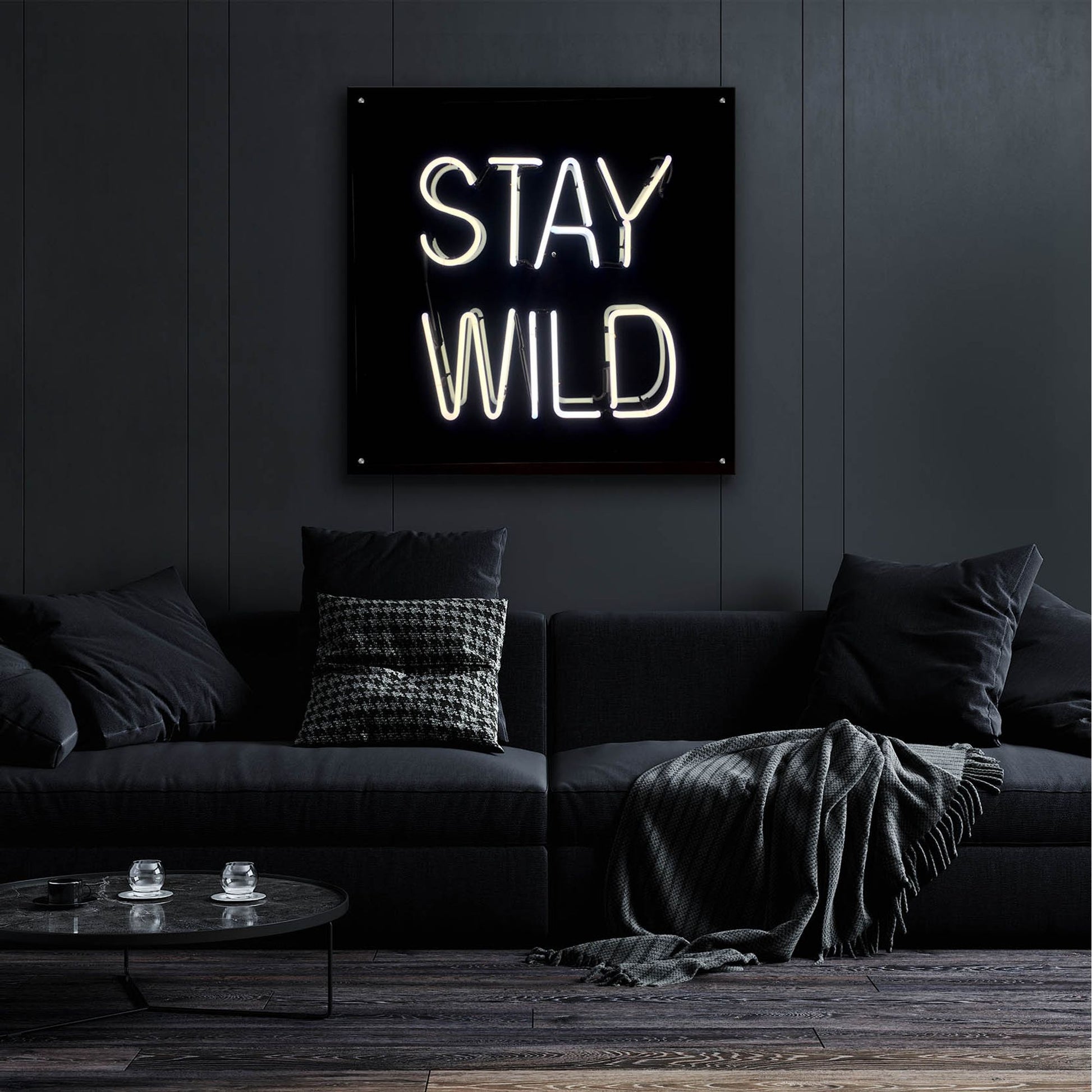 Epic Art 'Stay Wild In Neon White' by Epic Portfolio, Acrylic Glass Wall Art,36x36