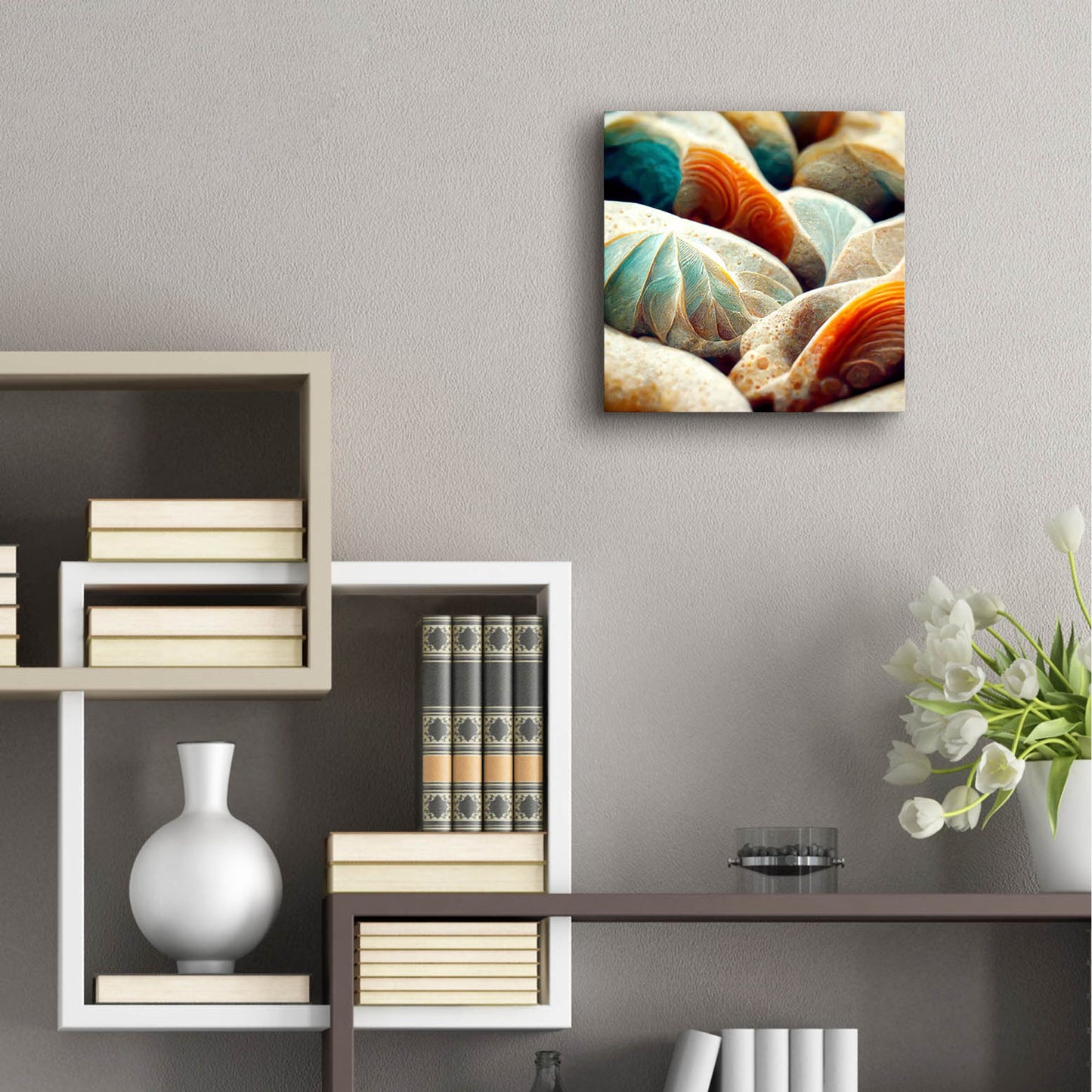 Epic Art 'Space Sea Shells' by Epic Portfolio, Acrylic Glass Wall Art,12x12