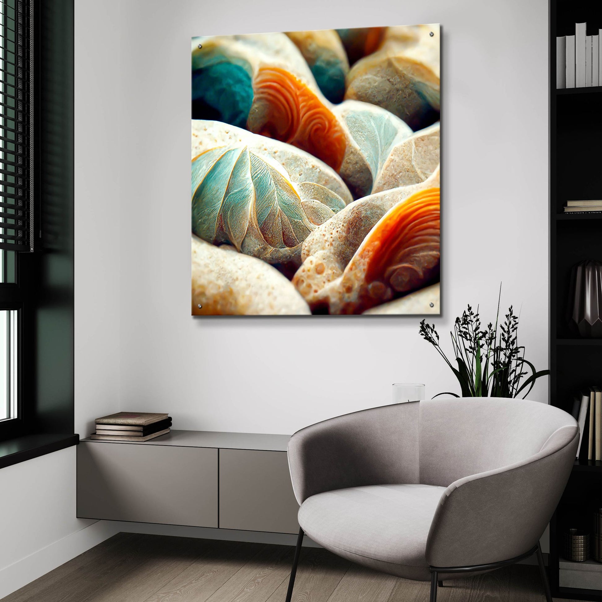 Epic Art 'Space Sea Shells' by Epic Portfolio, Acrylic Glass Wall Art,36x36