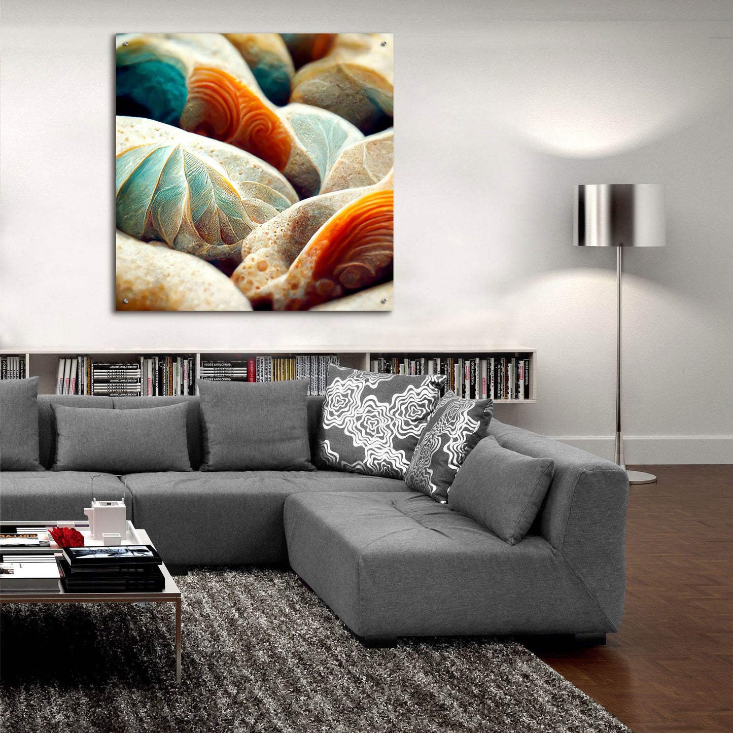 Epic Art 'Space Sea Shells' by Epic Portfolio, Acrylic Glass Wall Art,36x36