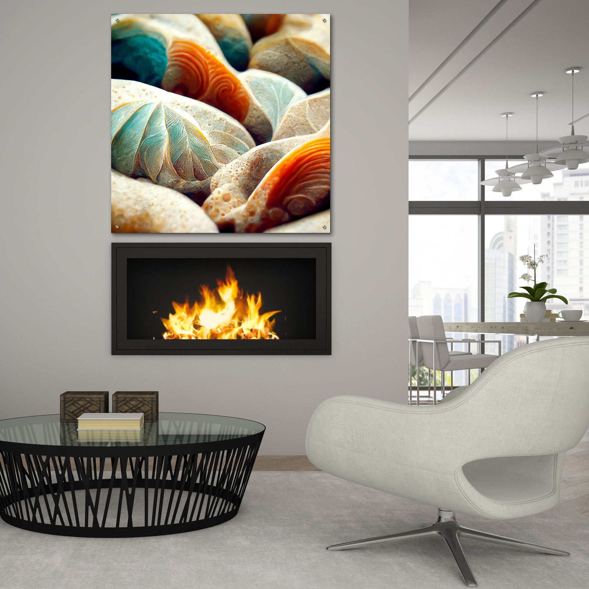 Epic Art 'Space Sea Shells' by Epic Portfolio, Acrylic Glass Wall Art,36x36