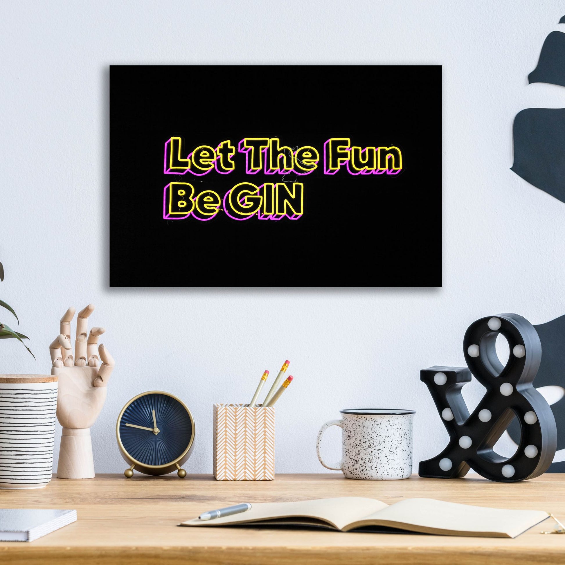 Epic Art 'Let The Fun Be Gin' by Epic Portfolio, Acrylic Glass Wall Art,16x12