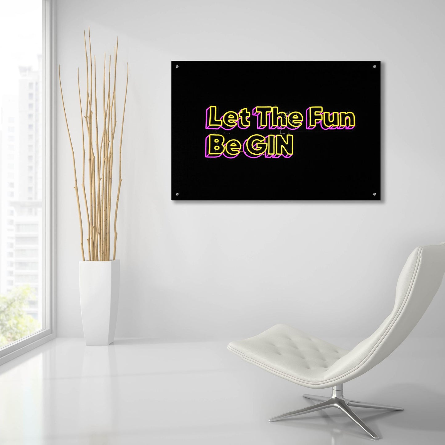 Epic Art 'Let The Fun Be Gin' by Epic Portfolio, Acrylic Glass Wall Art,36x24