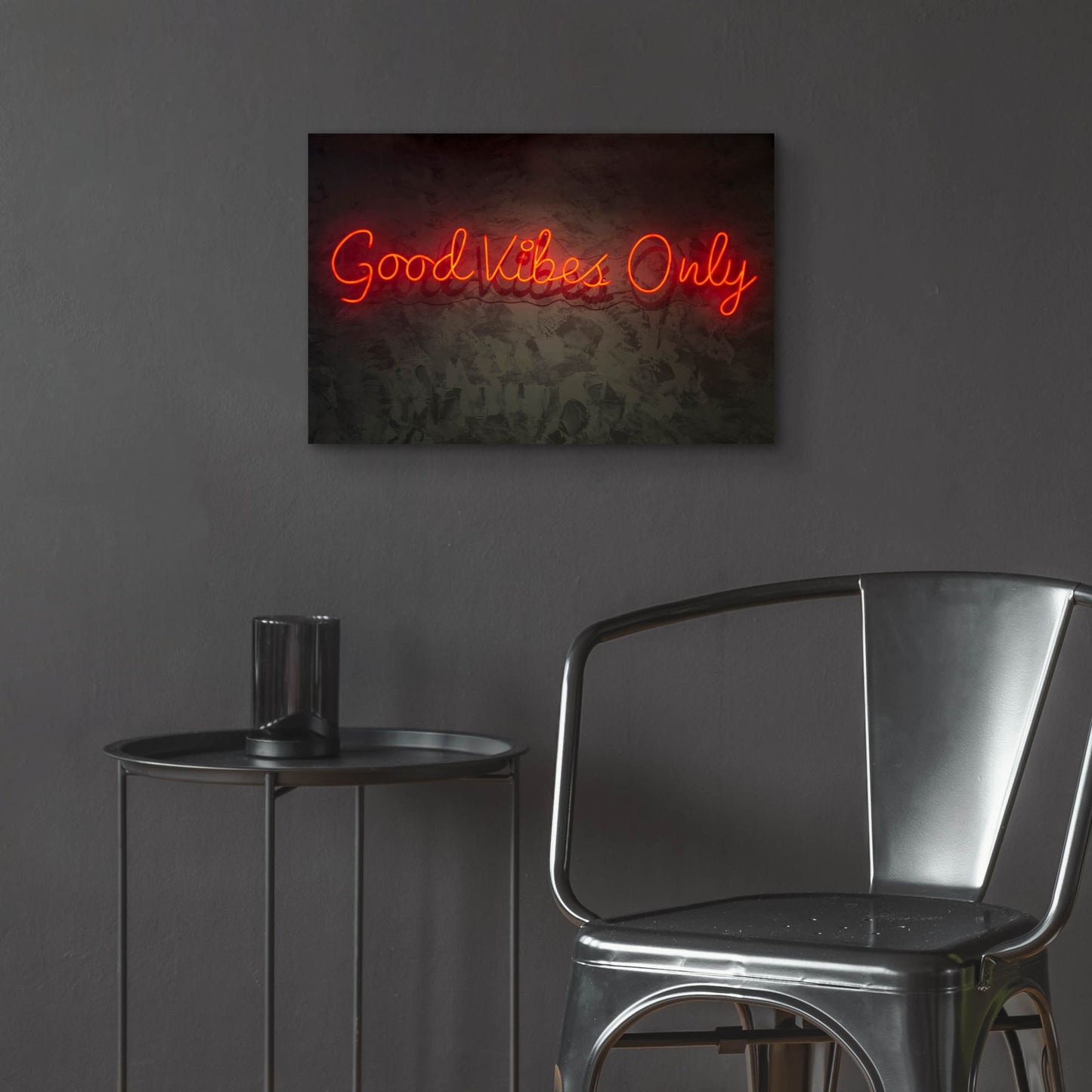Epic Art 'Good Vibes Only In Neon Red' by Epic Portfolio, Acrylic Glass Wall Art,24x16