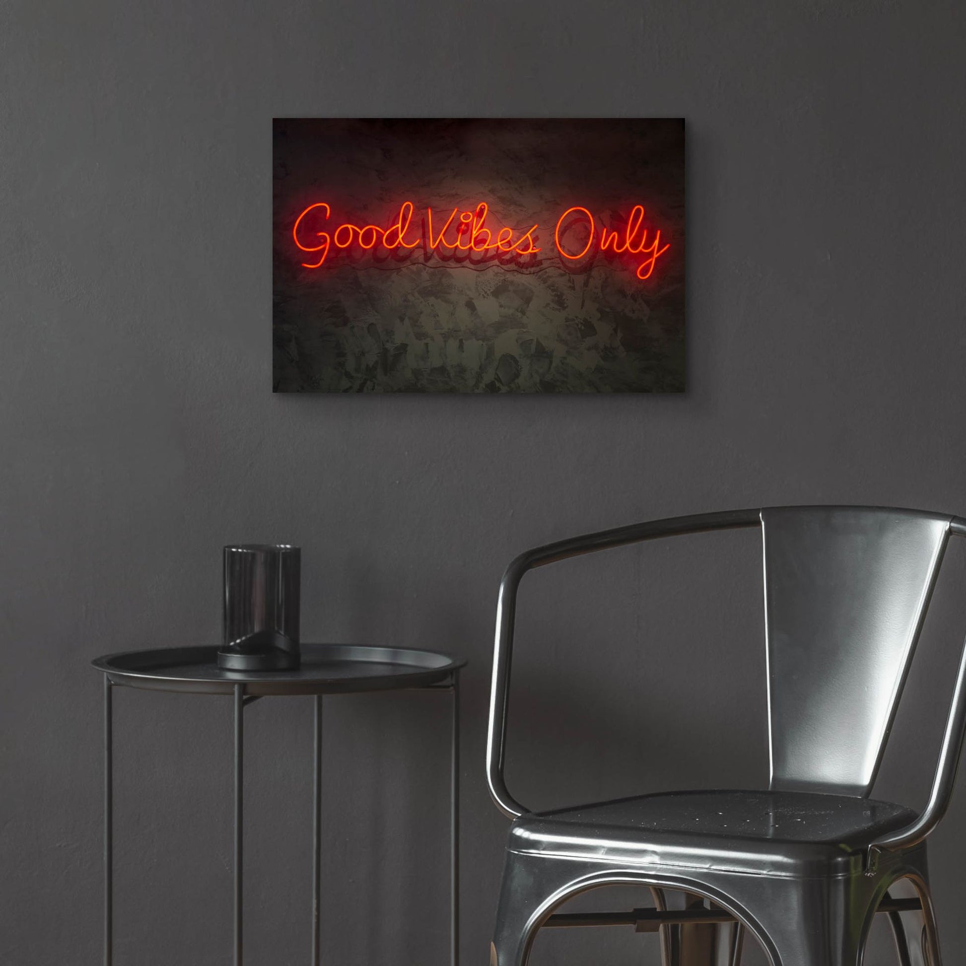 Epic Art 'Good Vibes Only In Neon Red' by Epic Portfolio, Acrylic Glass Wall Art,24x16