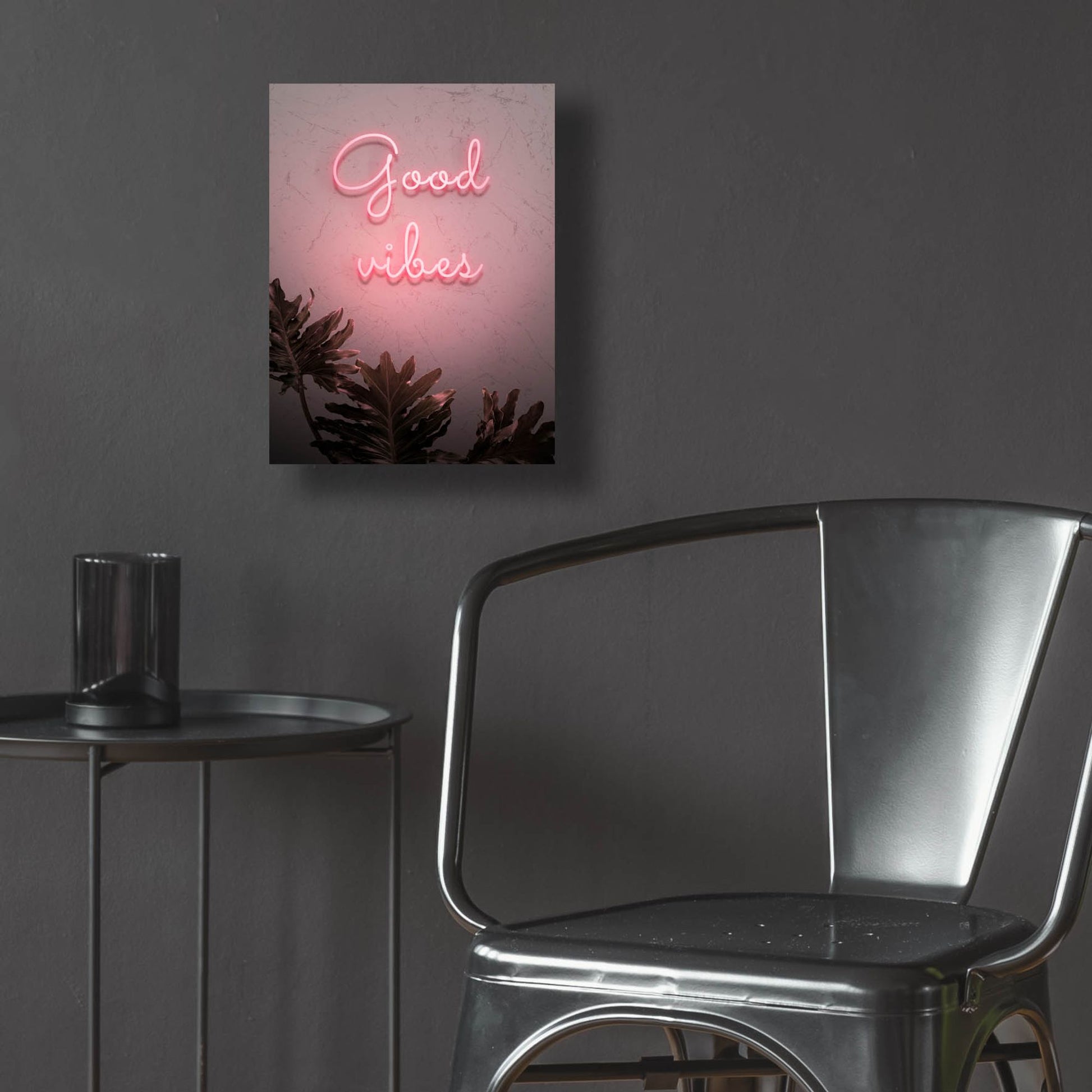 Epic Art 'Good Vibes In Neon Pink' by Epic Portfolio, Acrylic Glass Wall Art,12x16