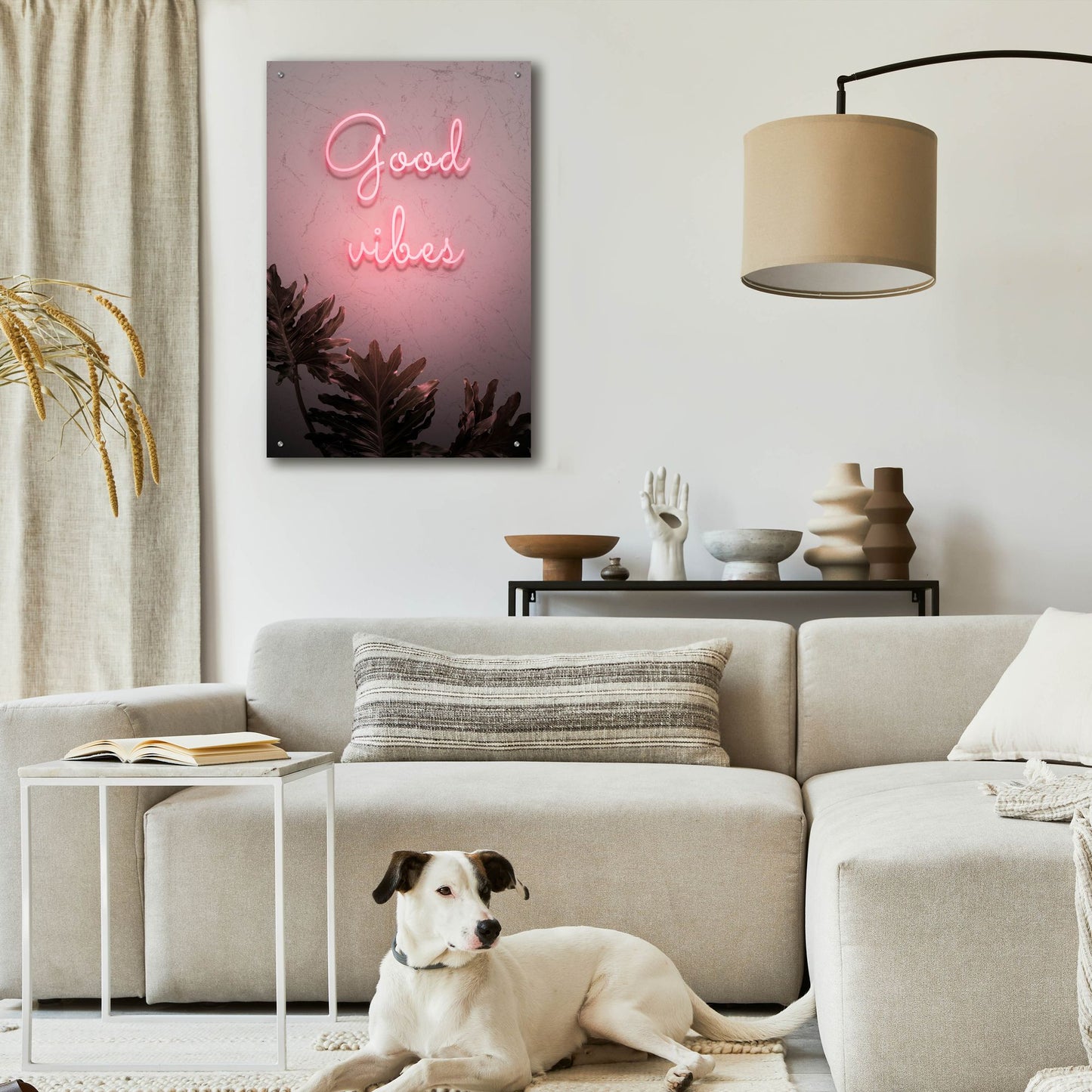 Epic Art 'Good Vibes In Neon Pink' by Epic Portfolio, Acrylic Glass Wall Art,24x36