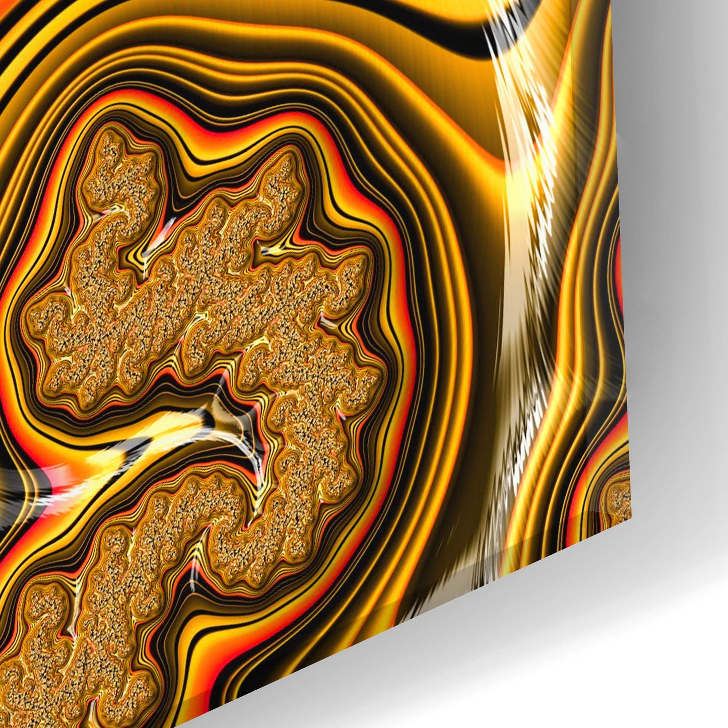 Epic Art 'Golden Swirl' by Epic Portfolio, Acrylic Glass Wall Art,24x12