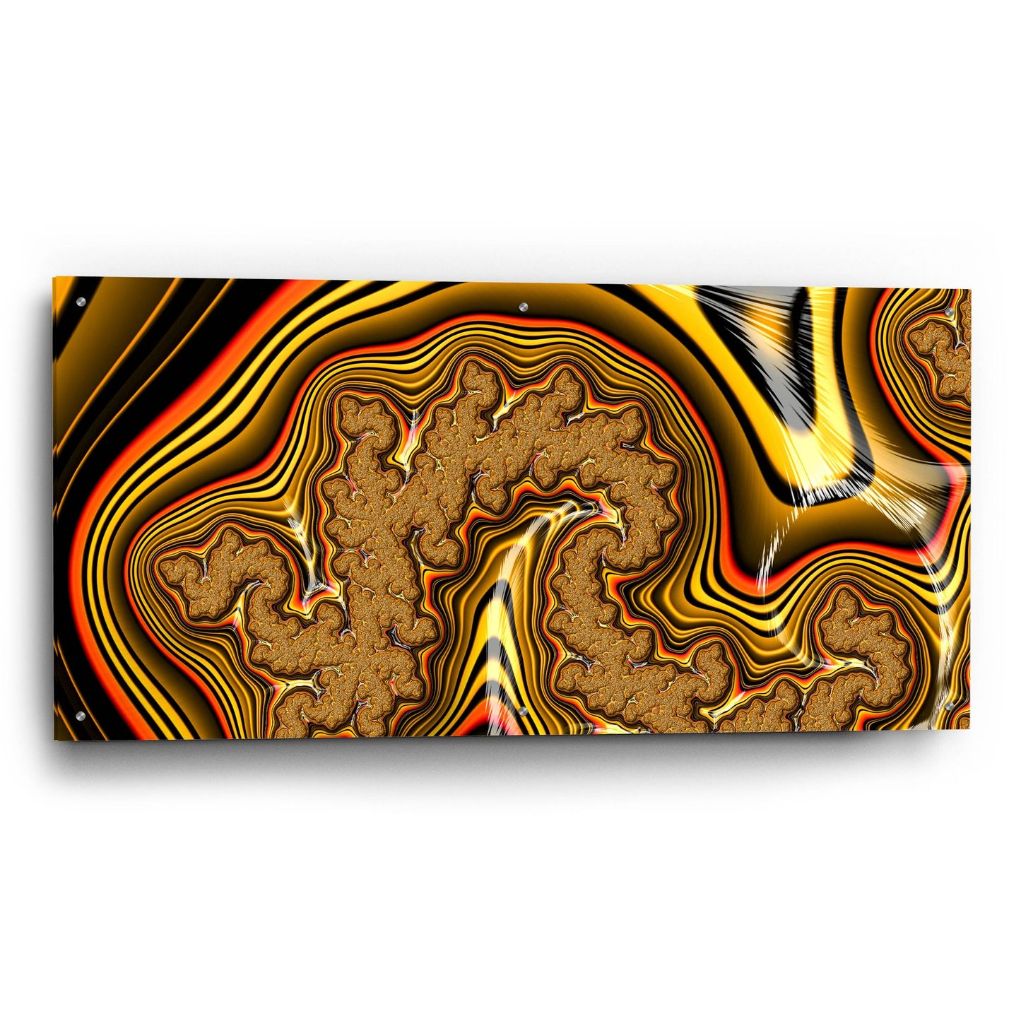 Epic Art 'Golden Swirl' by Epic Portfolio, Acrylic Glass Wall Art,48x24