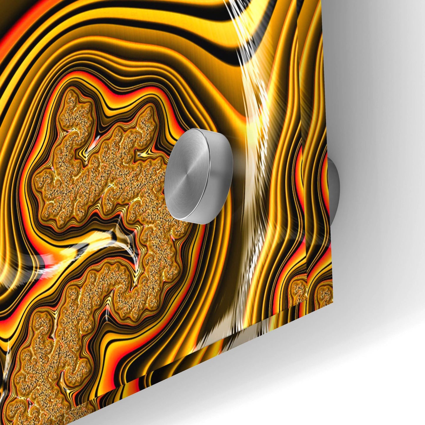 Epic Art 'Golden Swirl' by Epic Portfolio, Acrylic Glass Wall Art,48x24