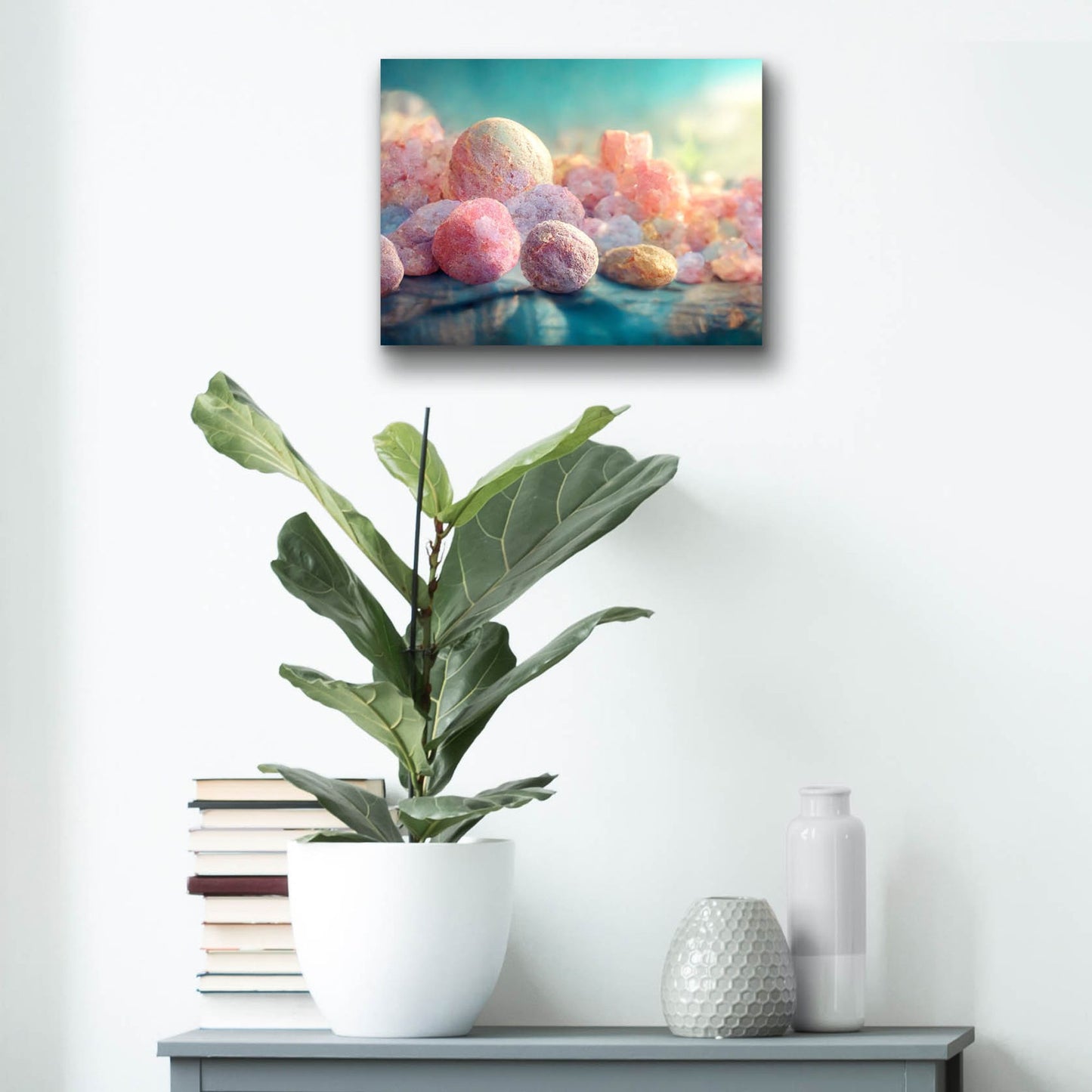 Epic Art 'Flamingos In The Rough ' by Epic Portfolio, Acrylic Glass Wall Art,16x12