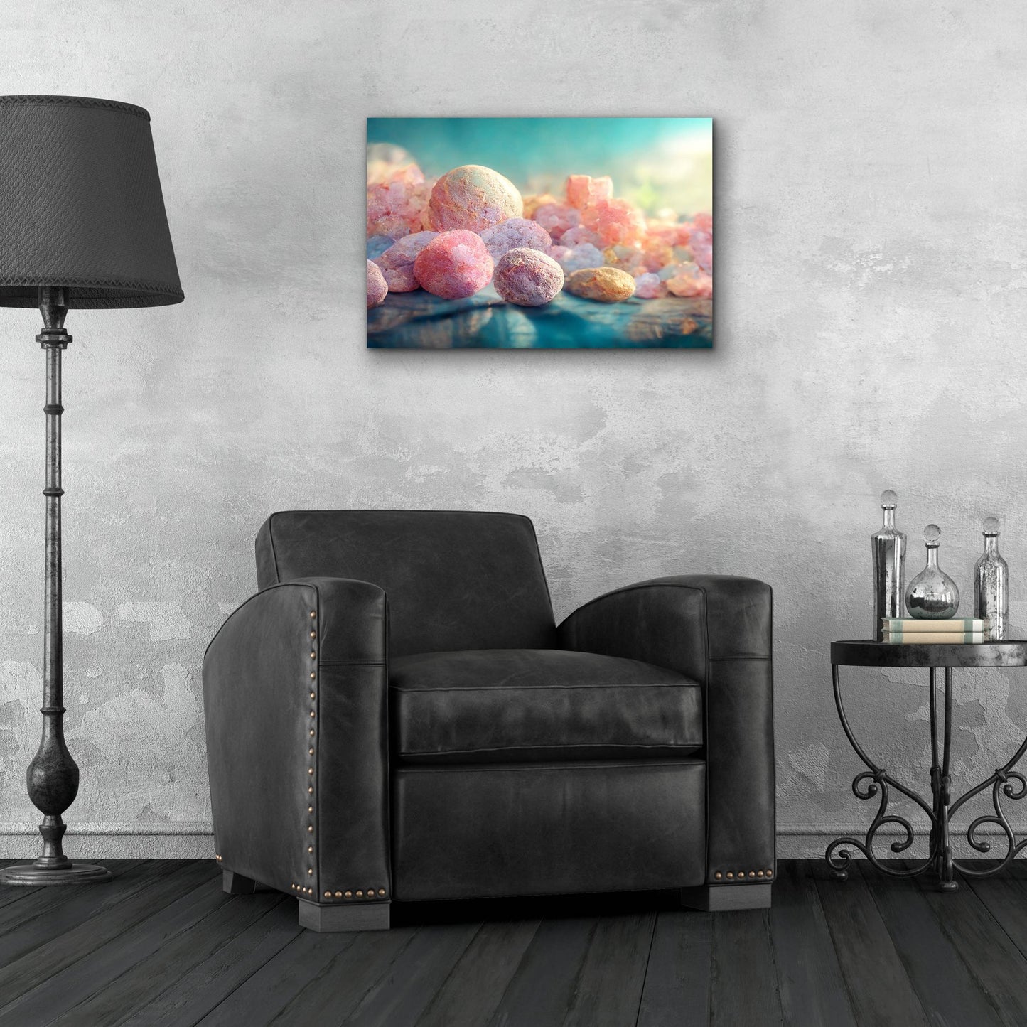 Epic Art 'Flamingos In The Rough ' by Epic Portfolio, Acrylic Glass Wall Art,24x16