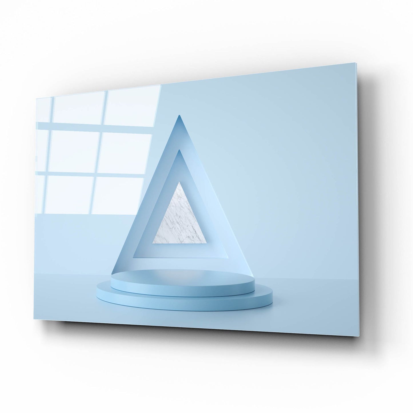 Epic Art 'Equilateral Blue' by Epic Portfolio, Acrylic Glass Wall Art,16x12