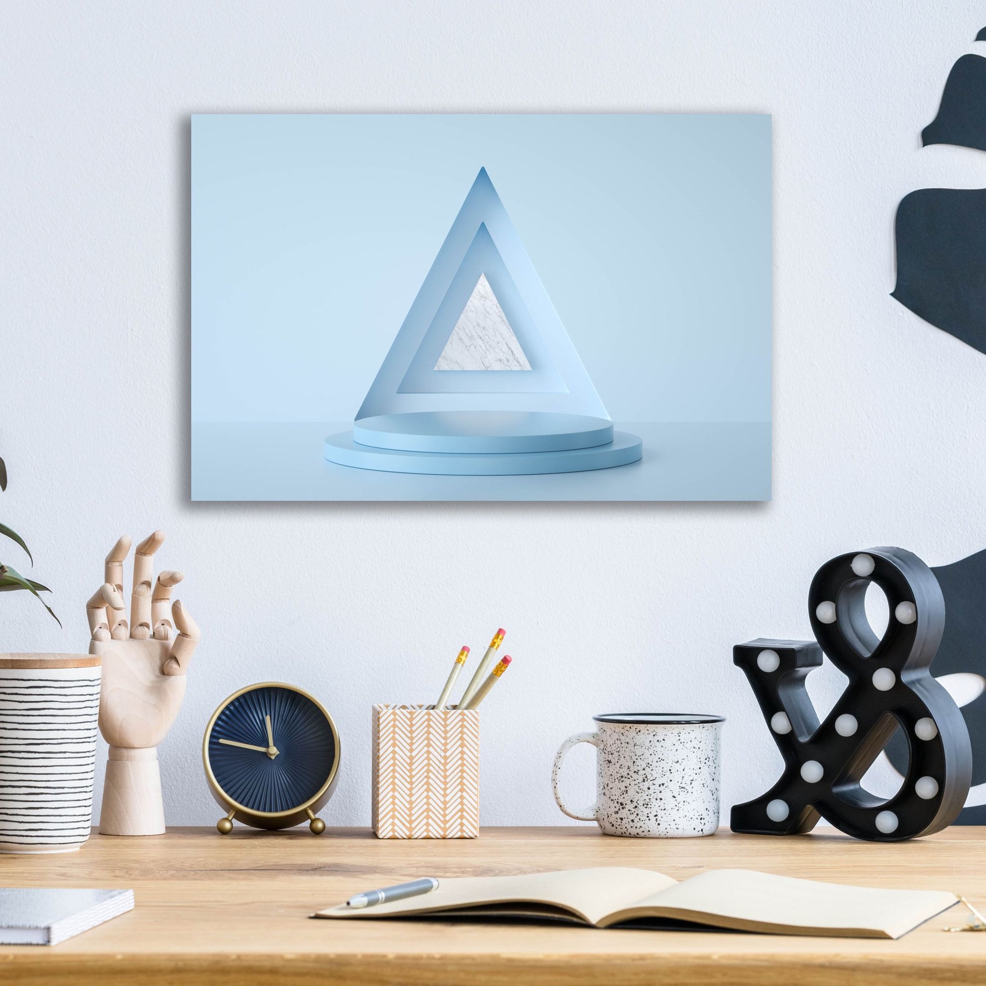 Epic Art 'Equilateral Blue' by Epic Portfolio, Acrylic Glass Wall Art,16x12