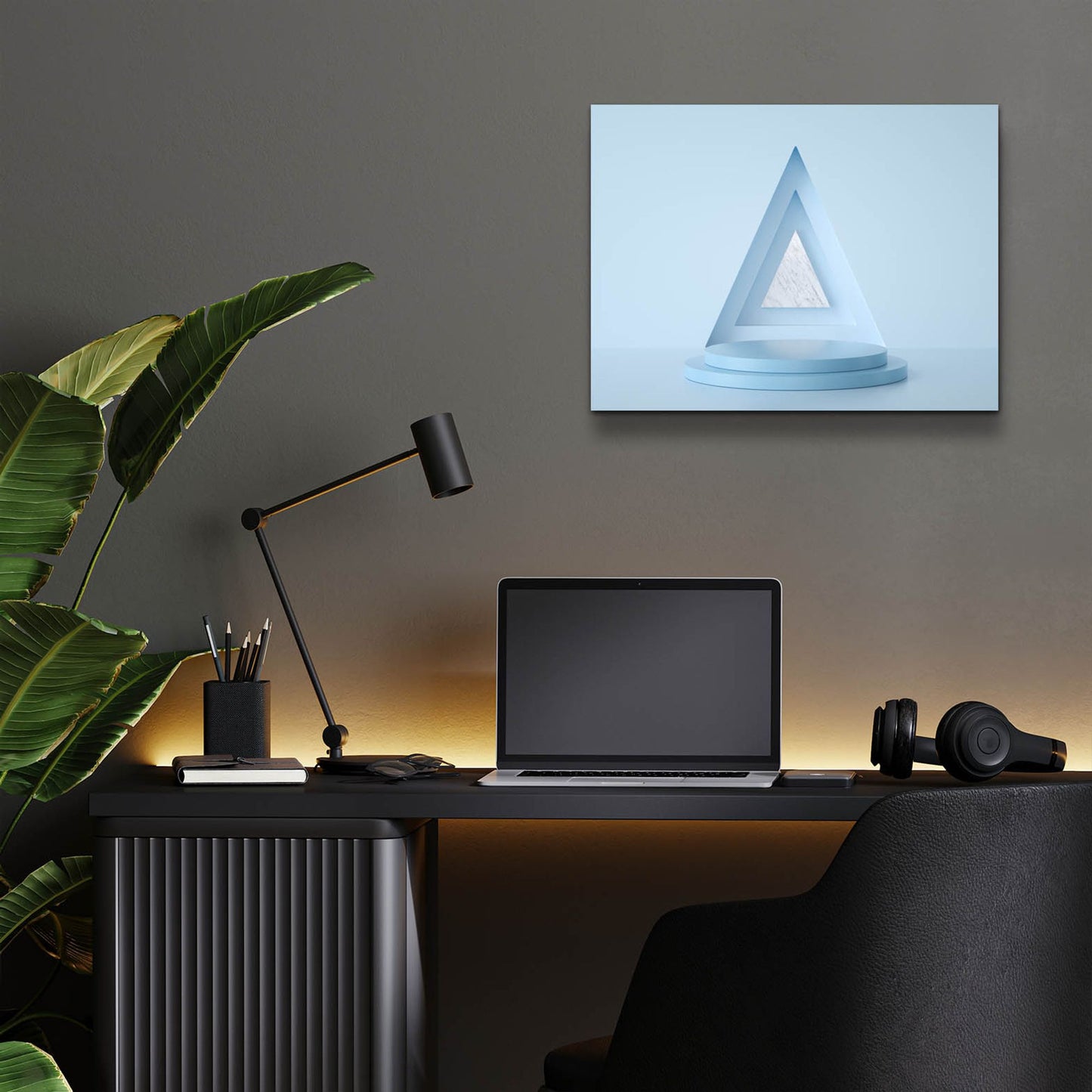 Epic Art 'Equilateral Blue' by Epic Portfolio, Acrylic Glass Wall Art,16x12