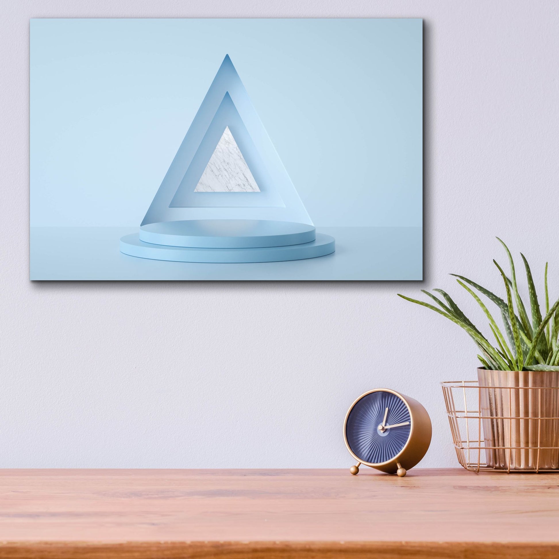 Epic Art 'Equilateral Blue' by Epic Portfolio, Acrylic Glass Wall Art,16x12