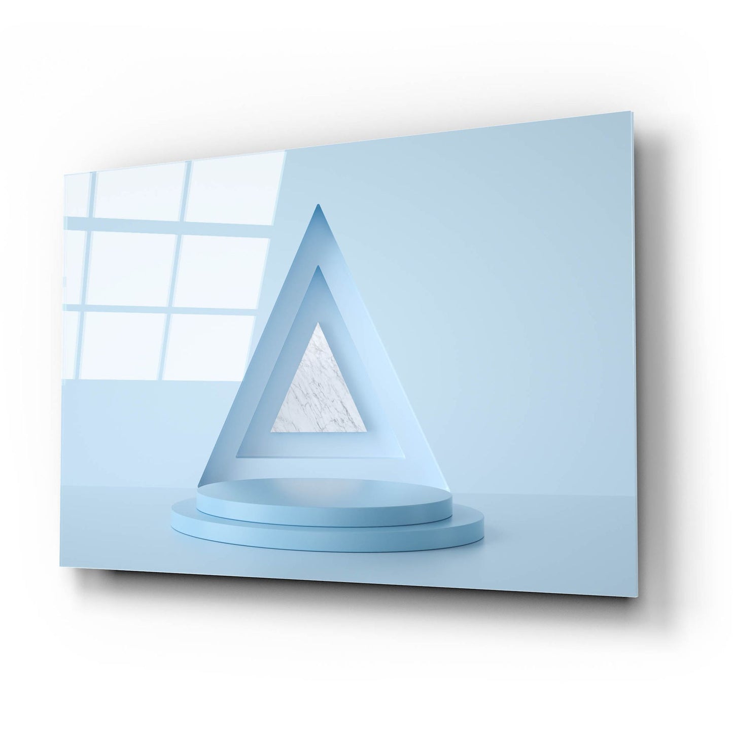 Epic Art 'Equilateral Blue' by Epic Portfolio, Acrylic Glass Wall Art,24x16