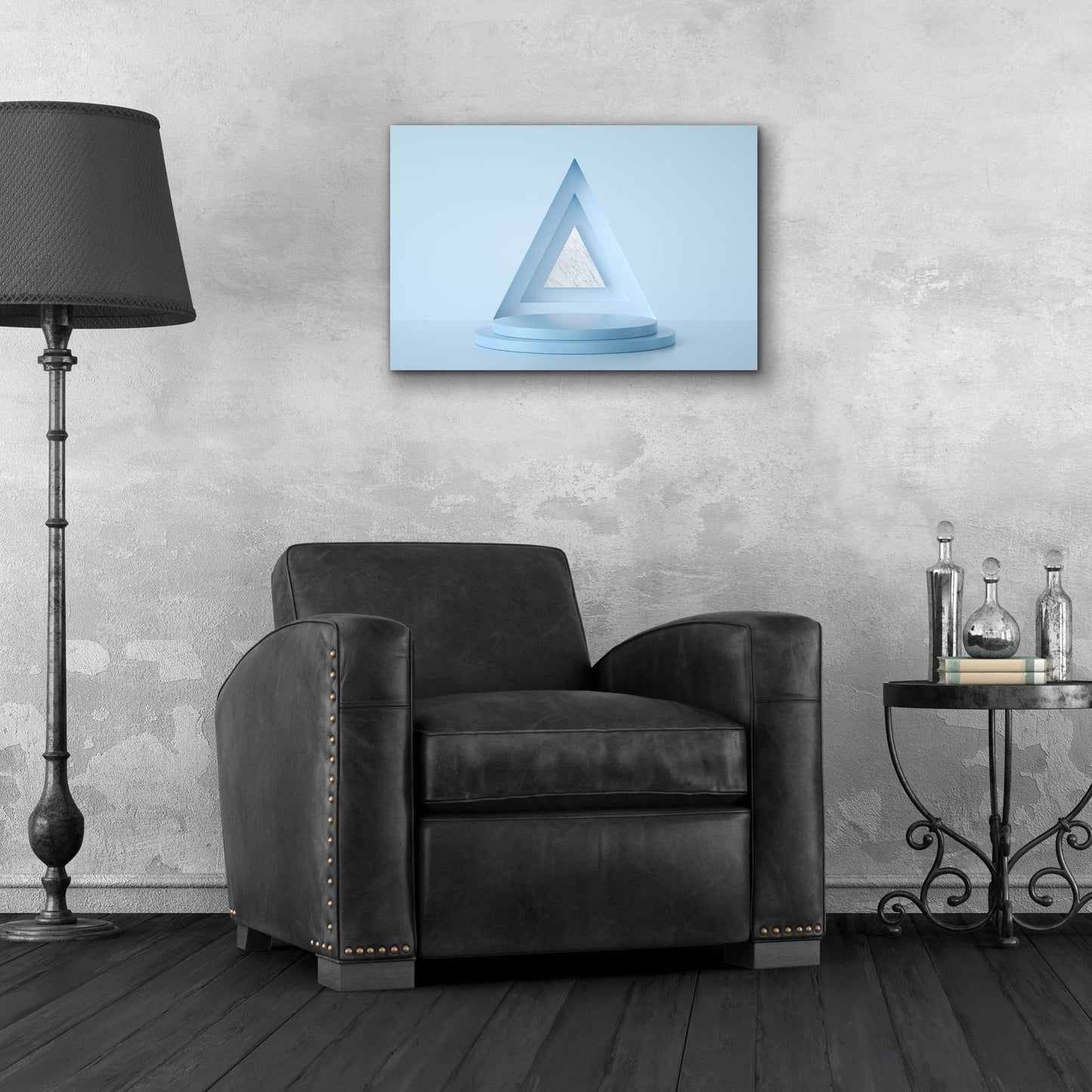 Epic Art 'Equilateral Blue' by Epic Portfolio, Acrylic Glass Wall Art,24x16