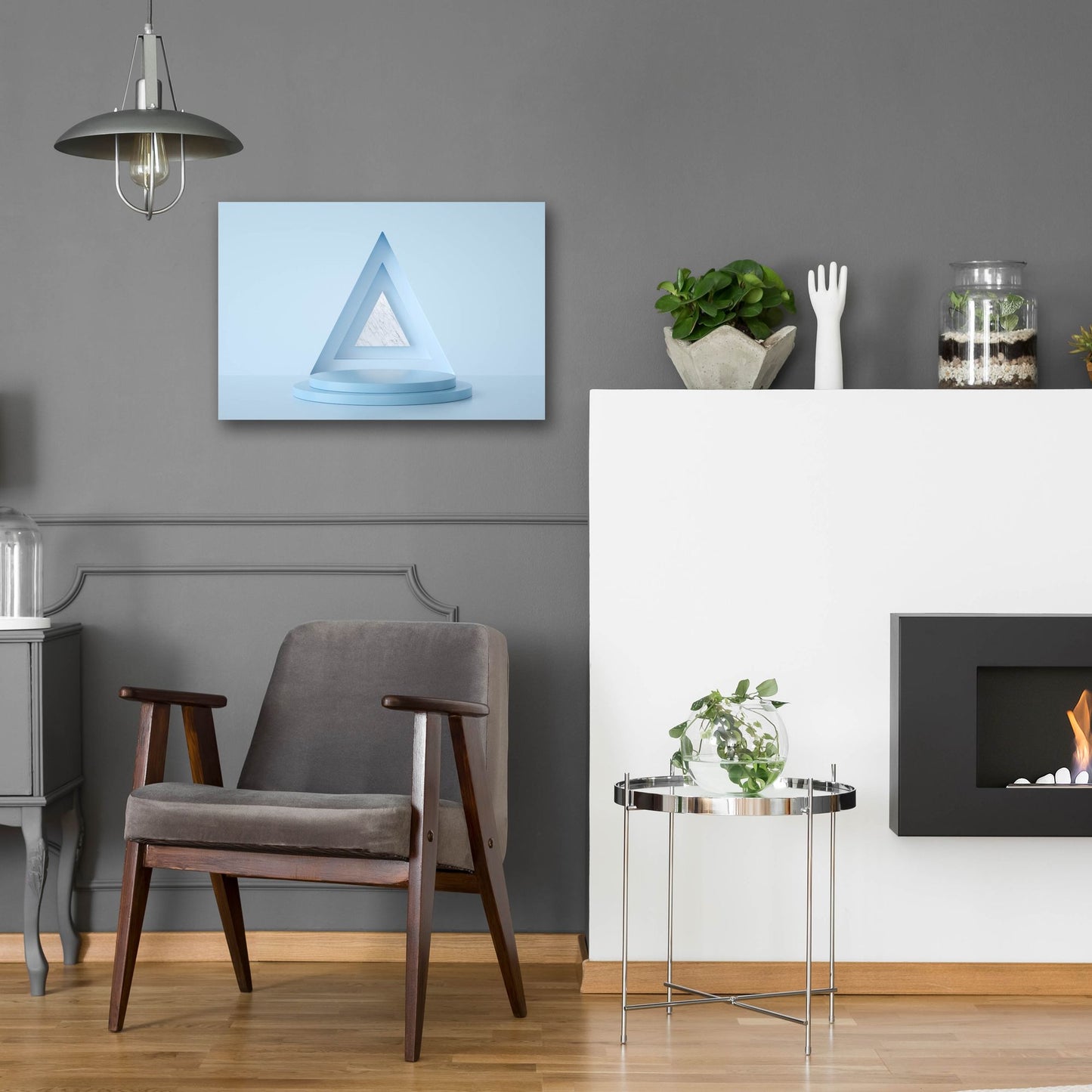 Epic Art 'Equilateral Blue' by Epic Portfolio, Acrylic Glass Wall Art,24x16