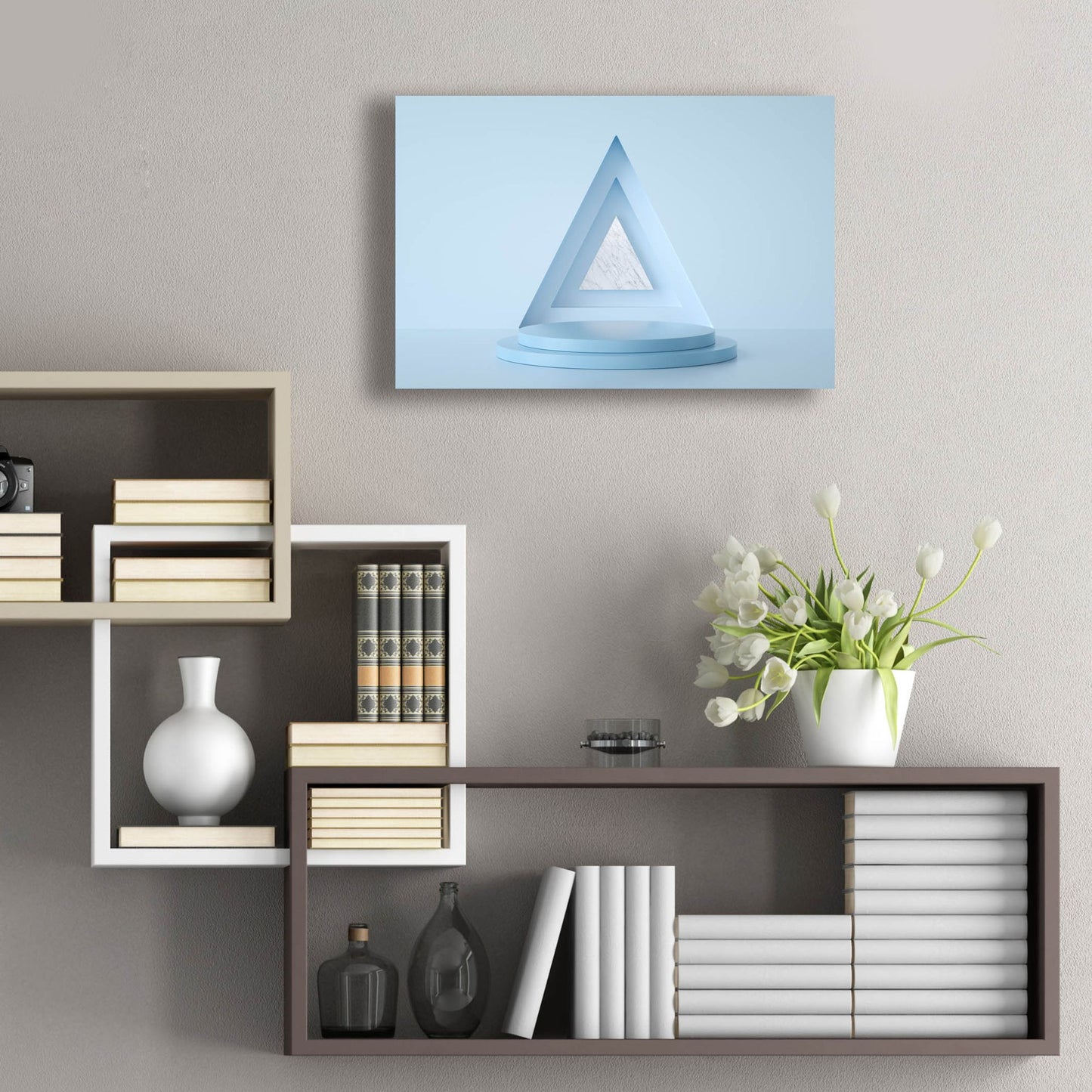 Epic Art 'Equilateral Blue' by Epic Portfolio, Acrylic Glass Wall Art,24x16