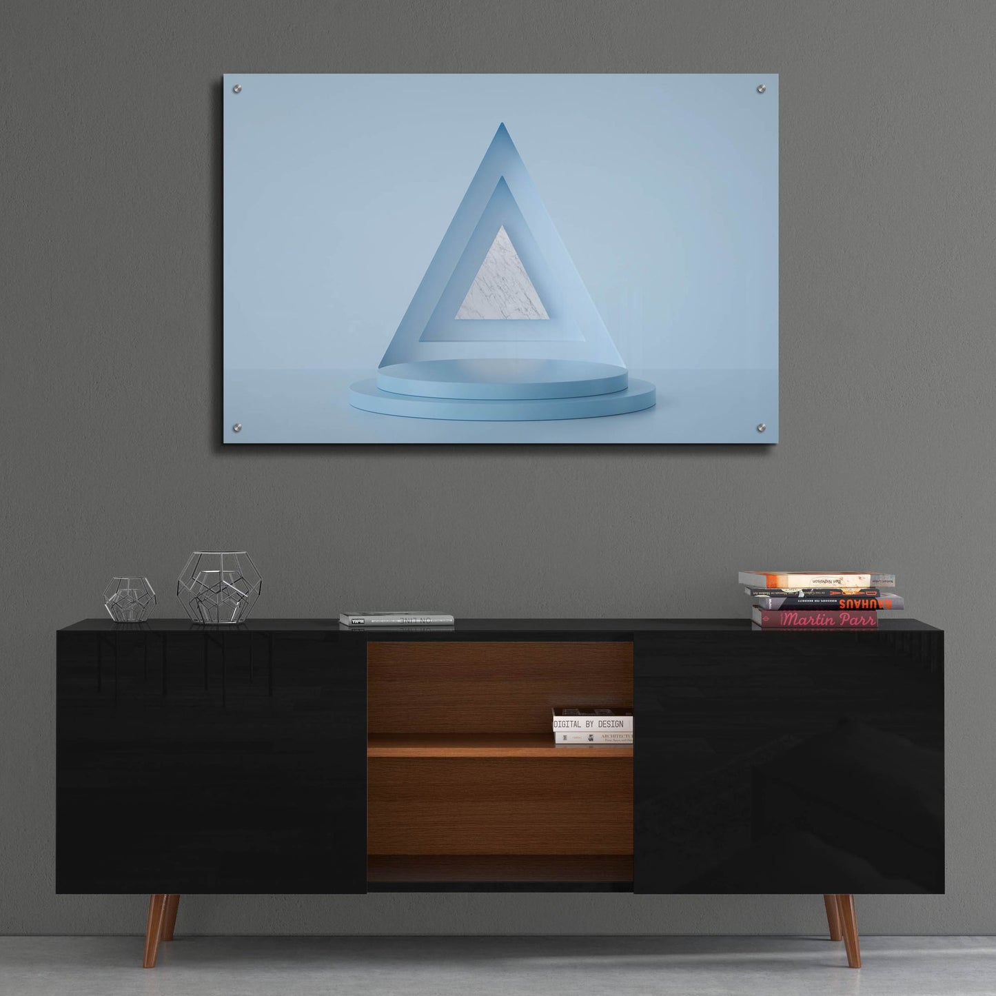 Epic Art 'Equilateral Blue' by Epic Portfolio, Acrylic Glass Wall Art,36x24