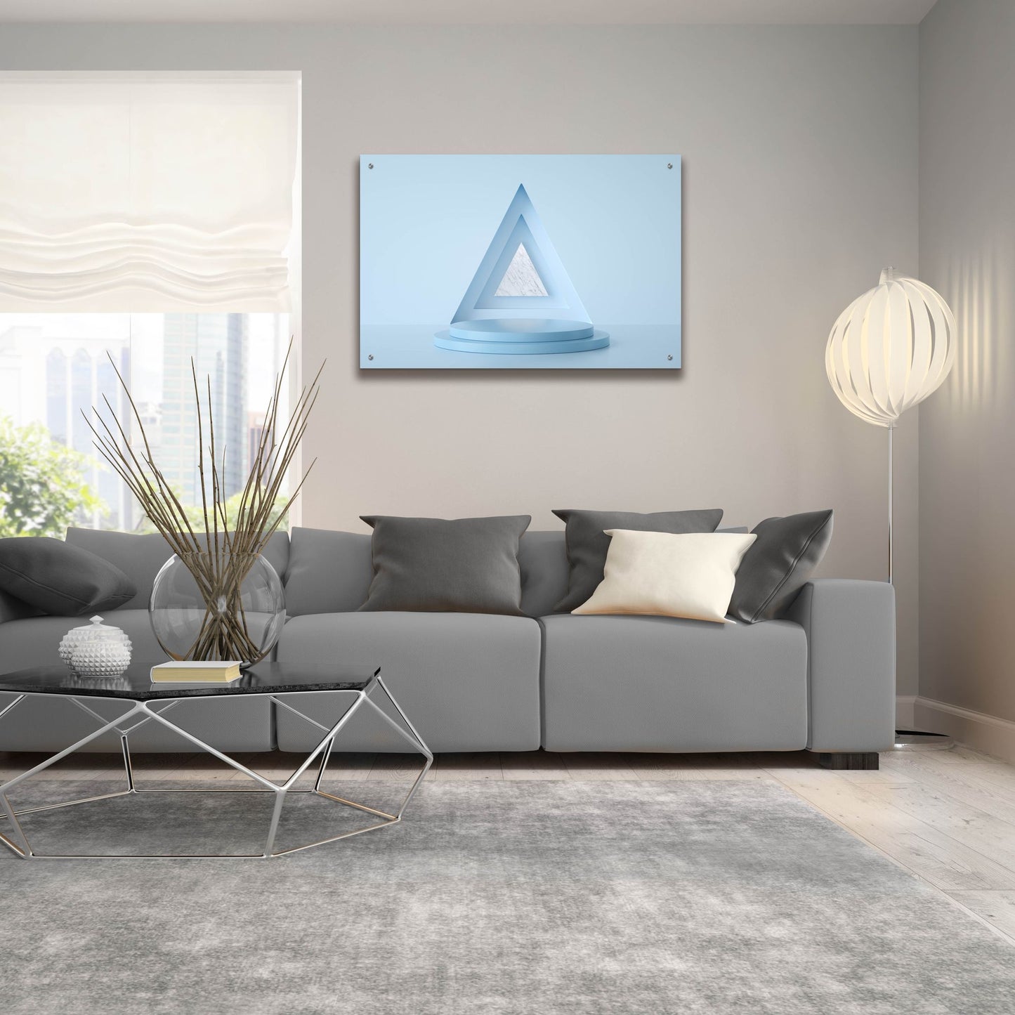 Epic Art 'Equilateral Blue' by Epic Portfolio, Acrylic Glass Wall Art,36x24