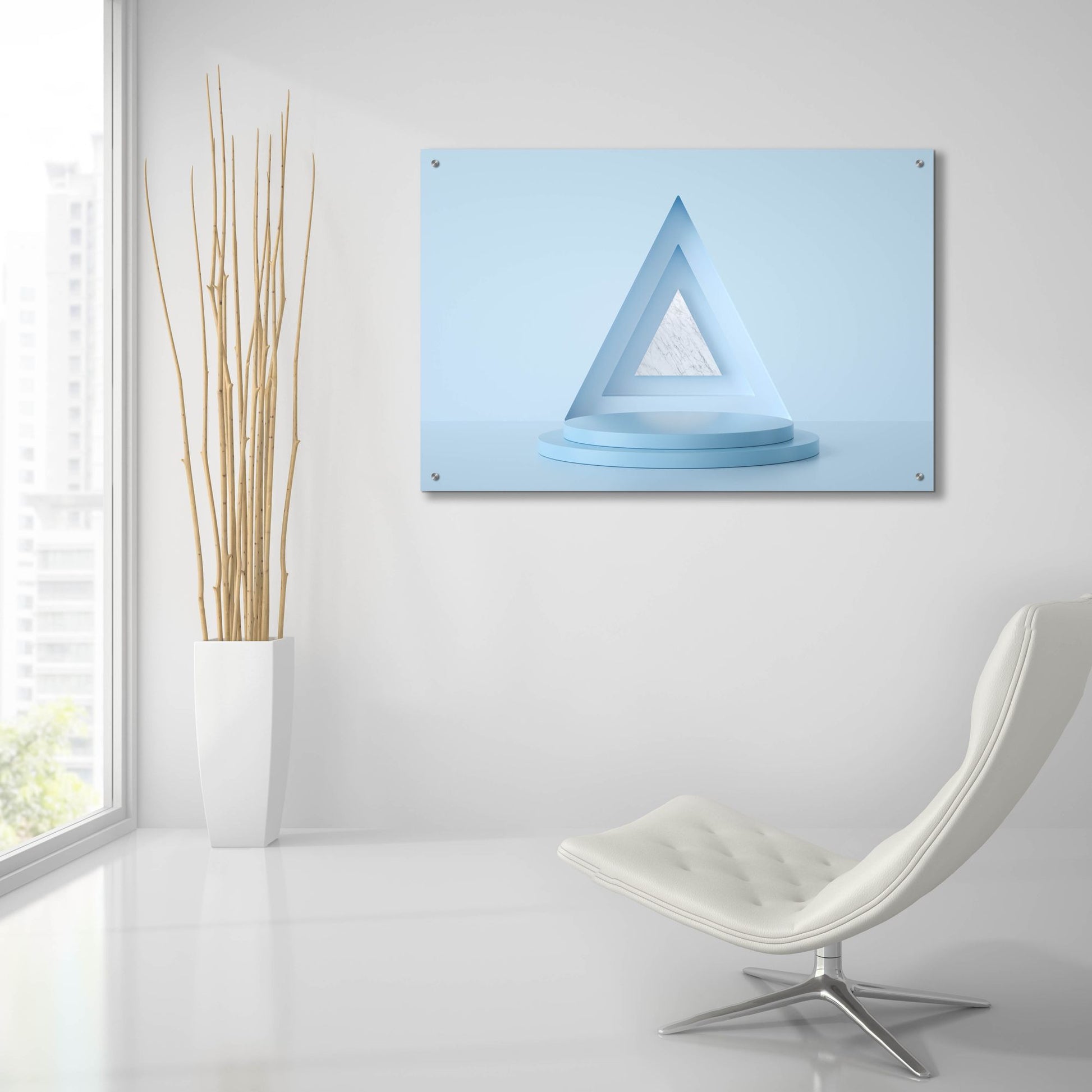 Epic Art 'Equilateral Blue' by Epic Portfolio, Acrylic Glass Wall Art,36x24