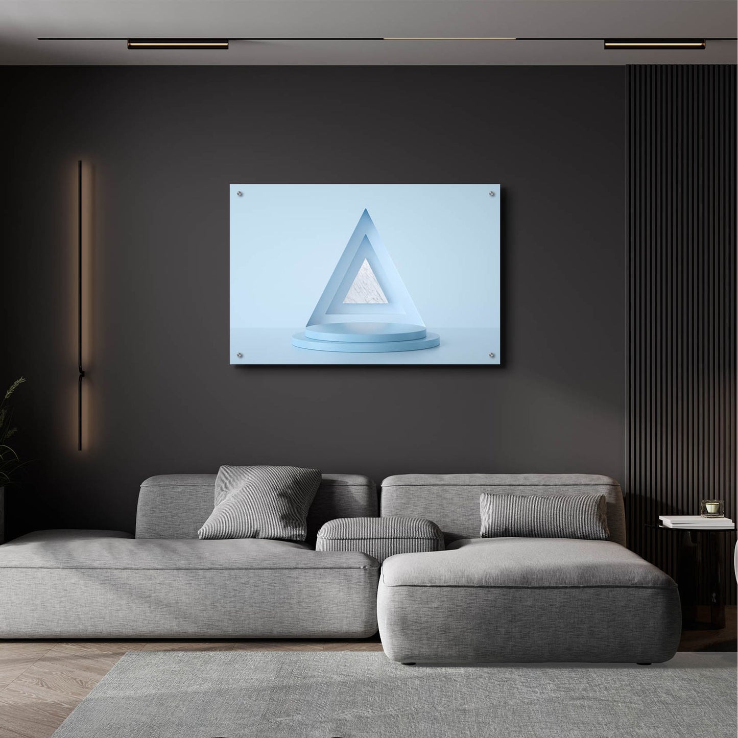 Epic Art 'Equilateral Blue' by Epic Portfolio, Acrylic Glass Wall Art,36x24