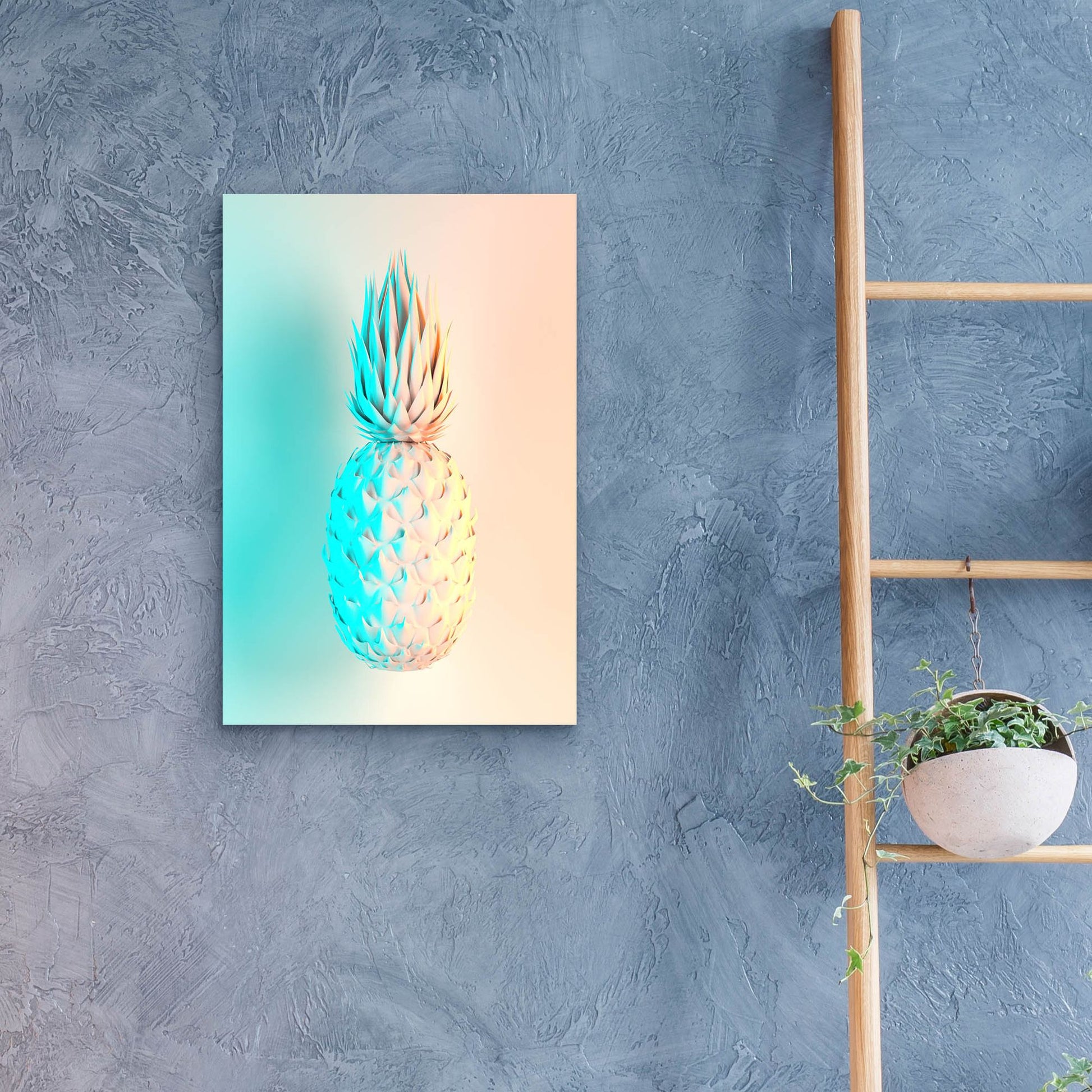 Epic Art 'Delicate Pineapple' by Epic Portfolio, Acrylic Glass Wall Art,16x24