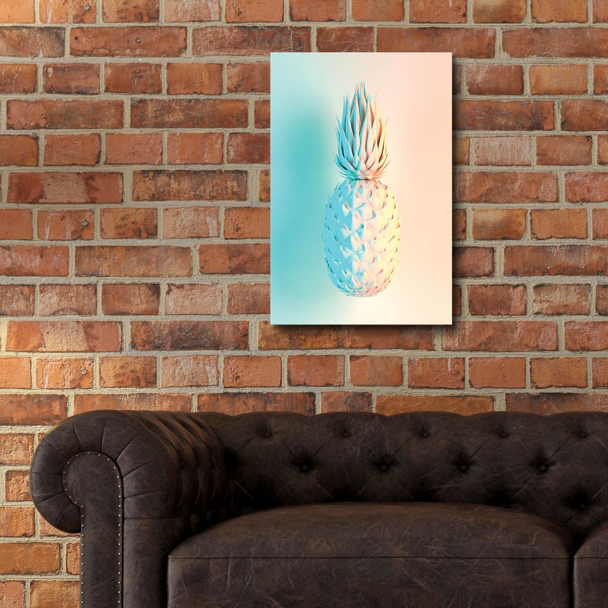 Epic Art 'Delicate Pineapple' by Epic Portfolio, Acrylic Glass Wall Art,16x24