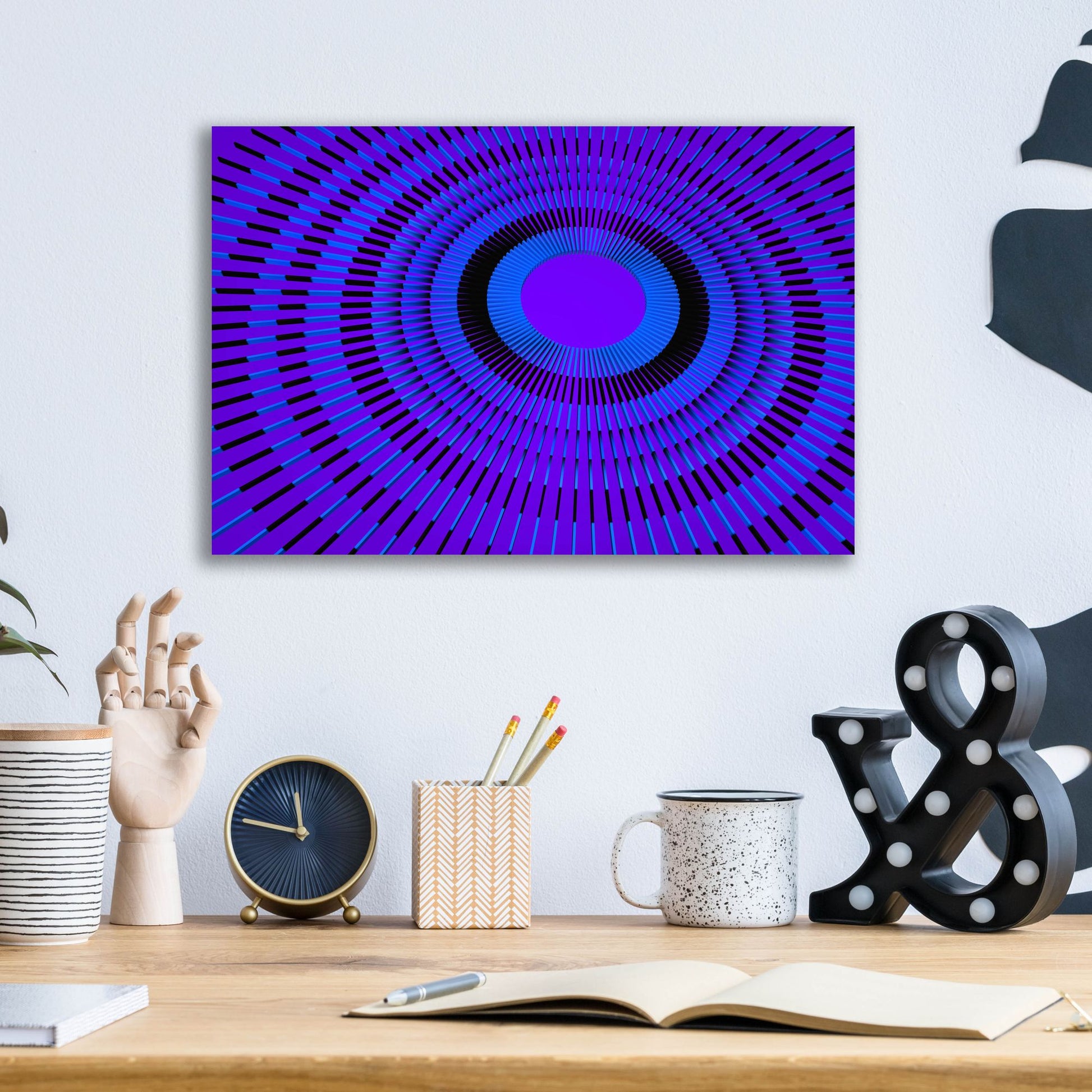 Epic Art 'Concentric Circles' by Epic Portfolio, Acrylic Glass Wall Art,16x12