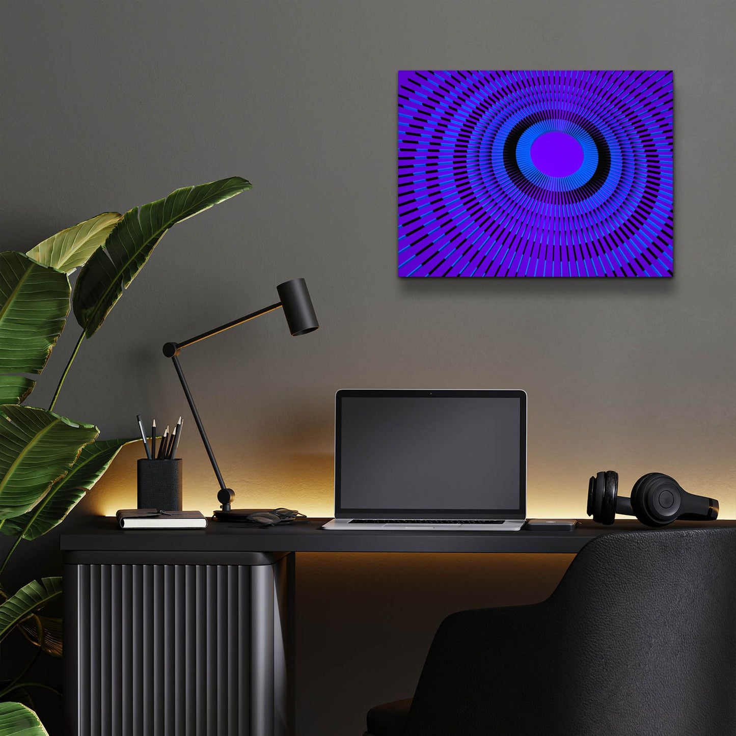 Epic Art 'Concentric Circles' by Epic Portfolio, Acrylic Glass Wall Art,16x12