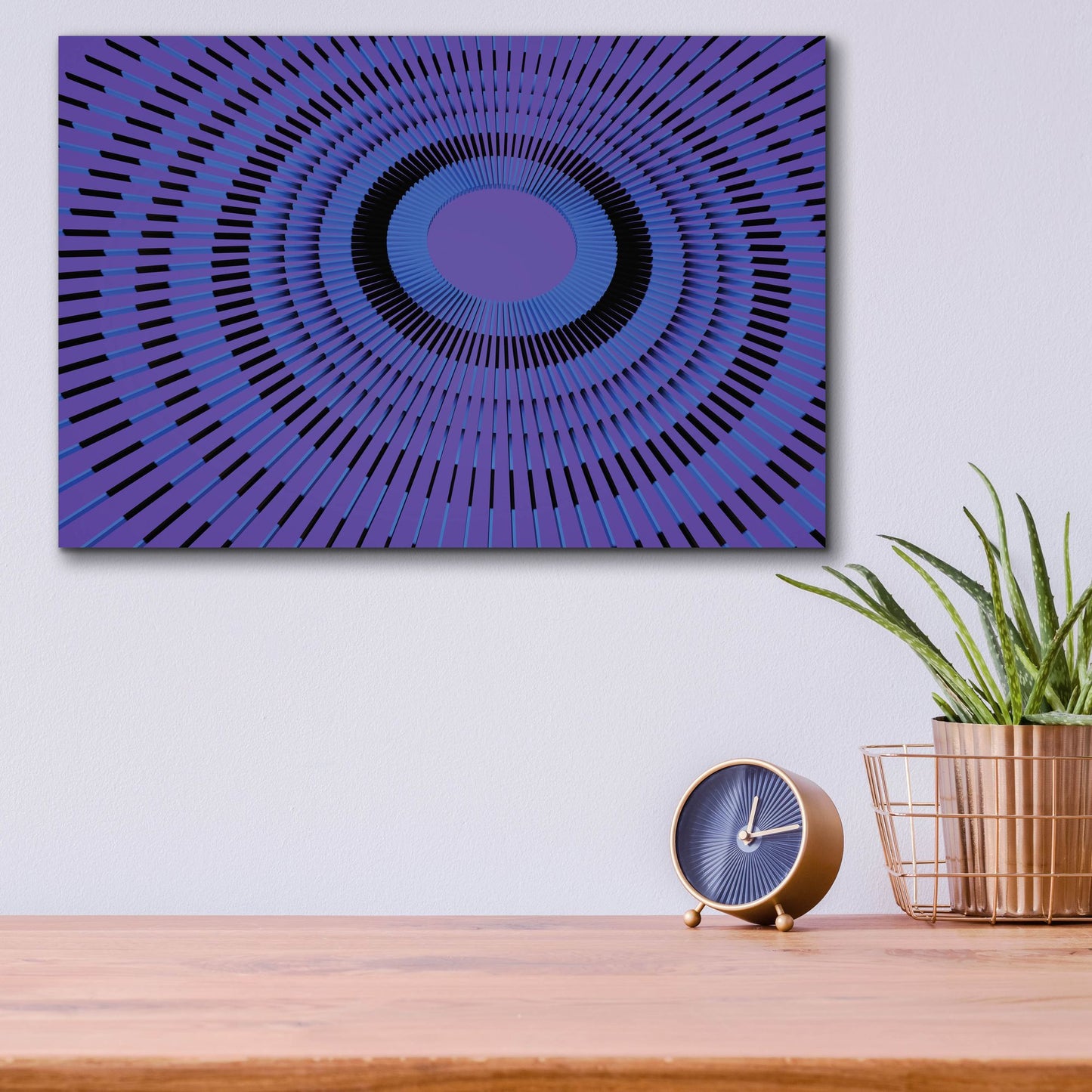 Epic Art 'Concentric Circles' by Epic Portfolio, Acrylic Glass Wall Art,16x12