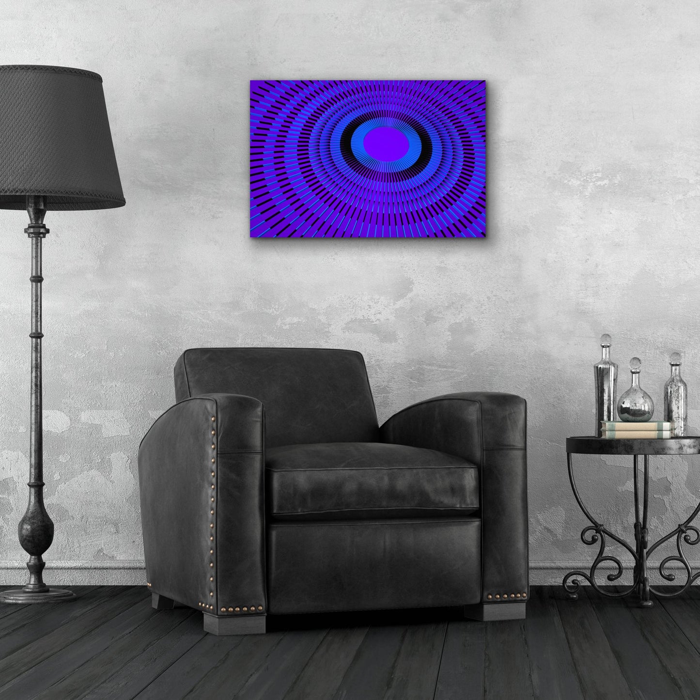 Epic Art 'Concentric Circles' by Epic Portfolio, Acrylic Glass Wall Art,24x16